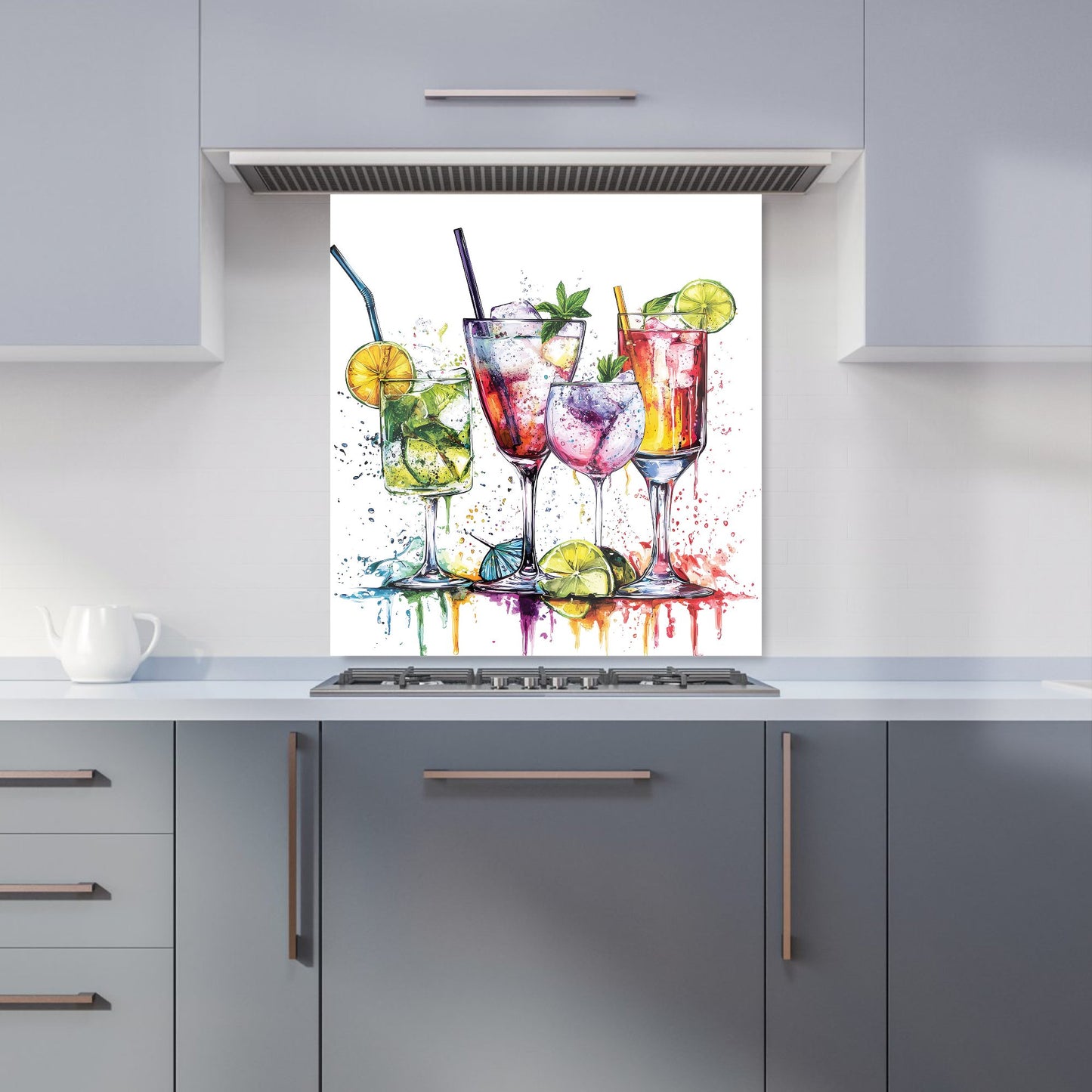 Vibrant Cocktail Splash Kitchen Splashback