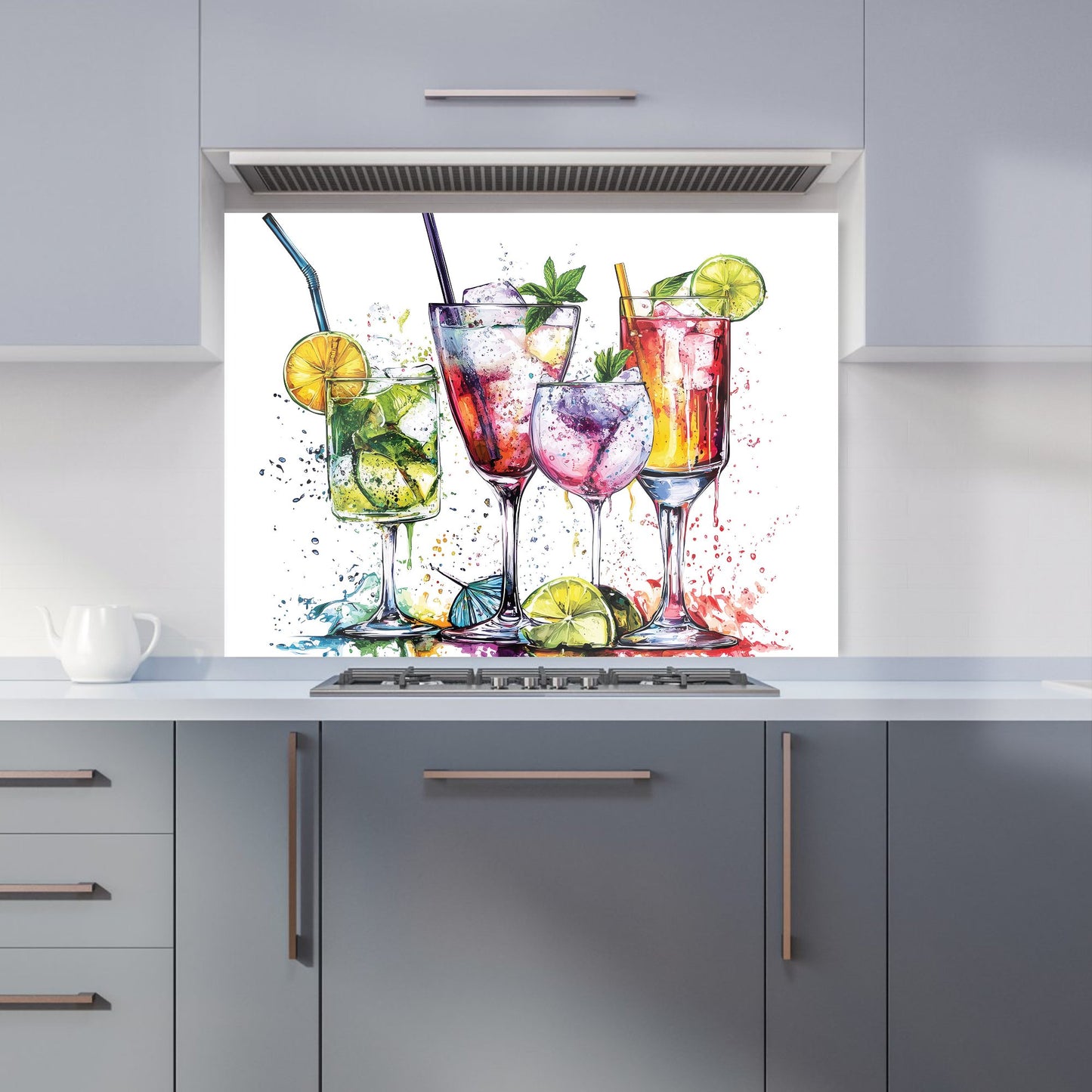 Vibrant Cocktail Splash Kitchen Splashback