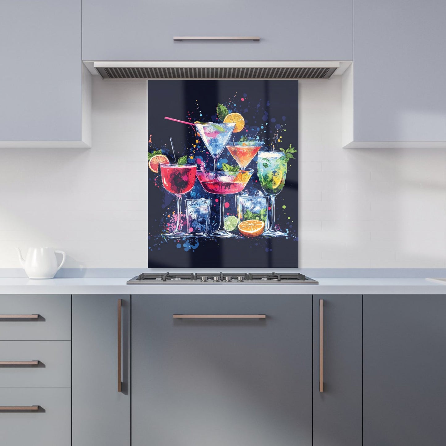 Nighttime Cocktail Splash Kitchen Splashback