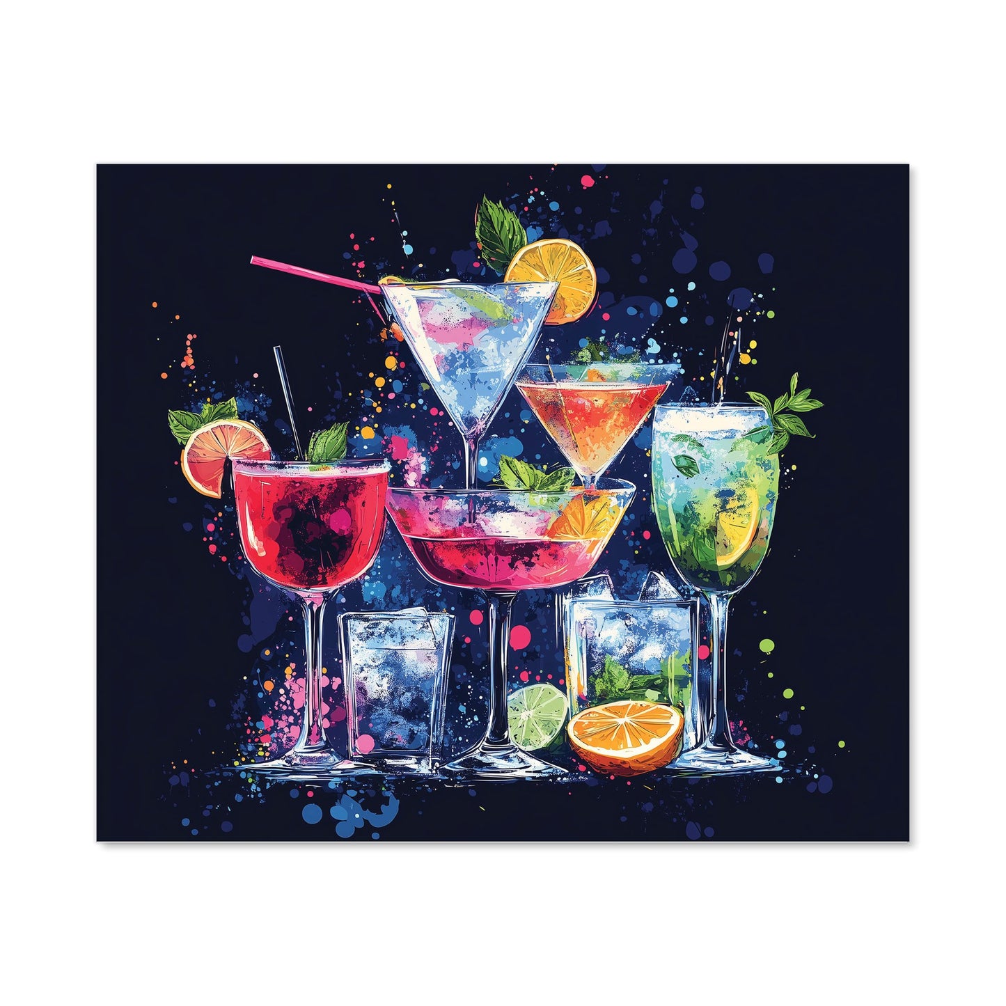 Nighttime Cocktail Splash Kitchen Splashback