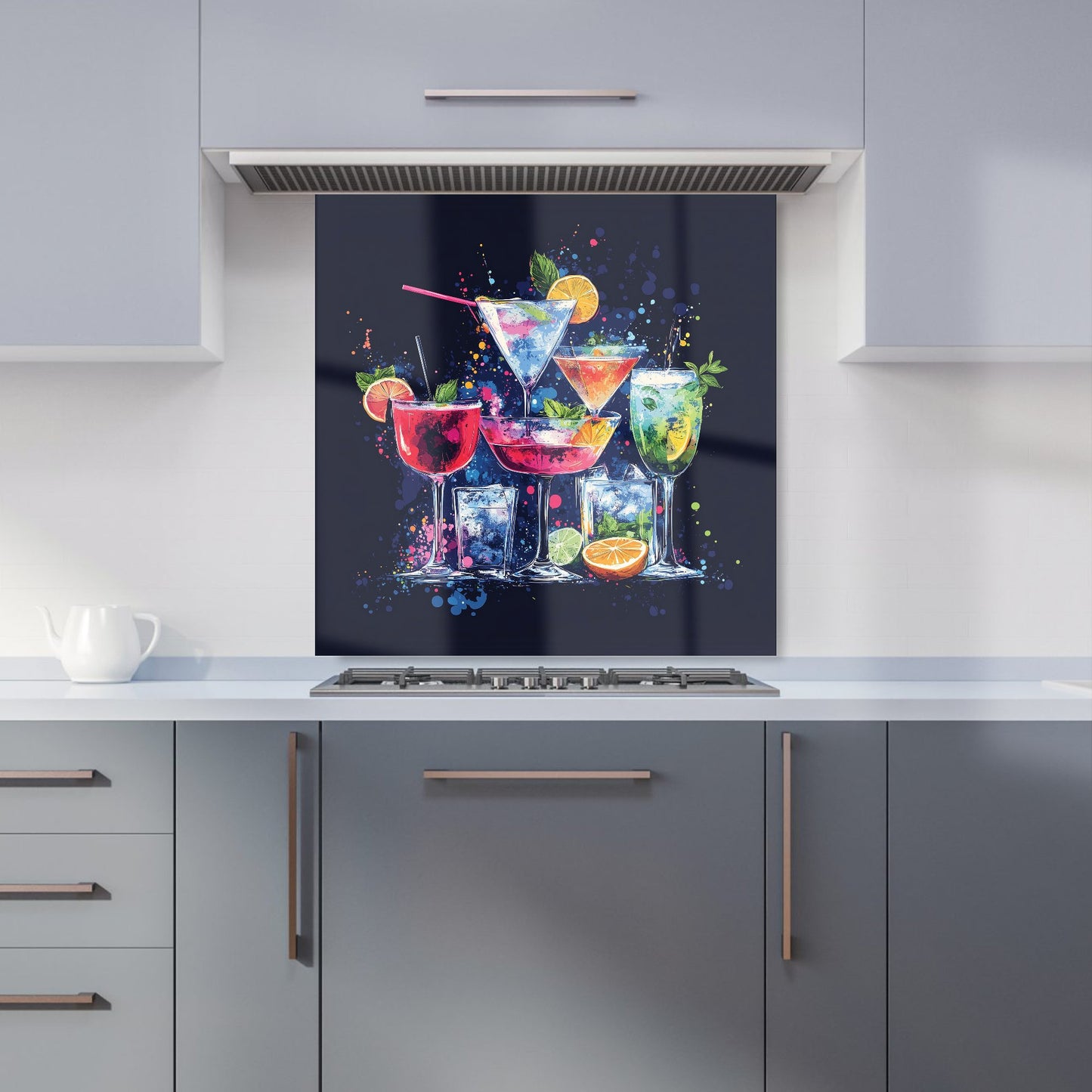 Nighttime Cocktail Splash Kitchen Splashback