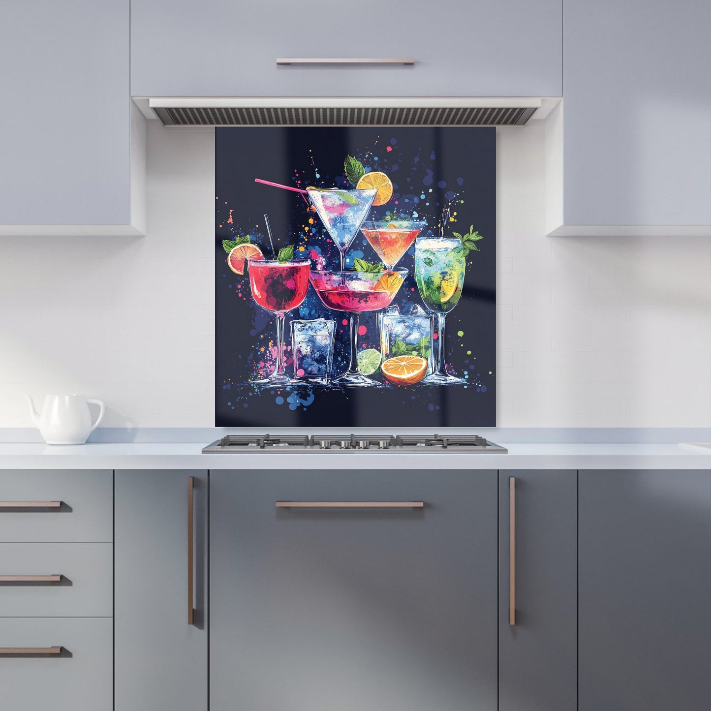 Nighttime Cocktail Splash Kitchen Splashback