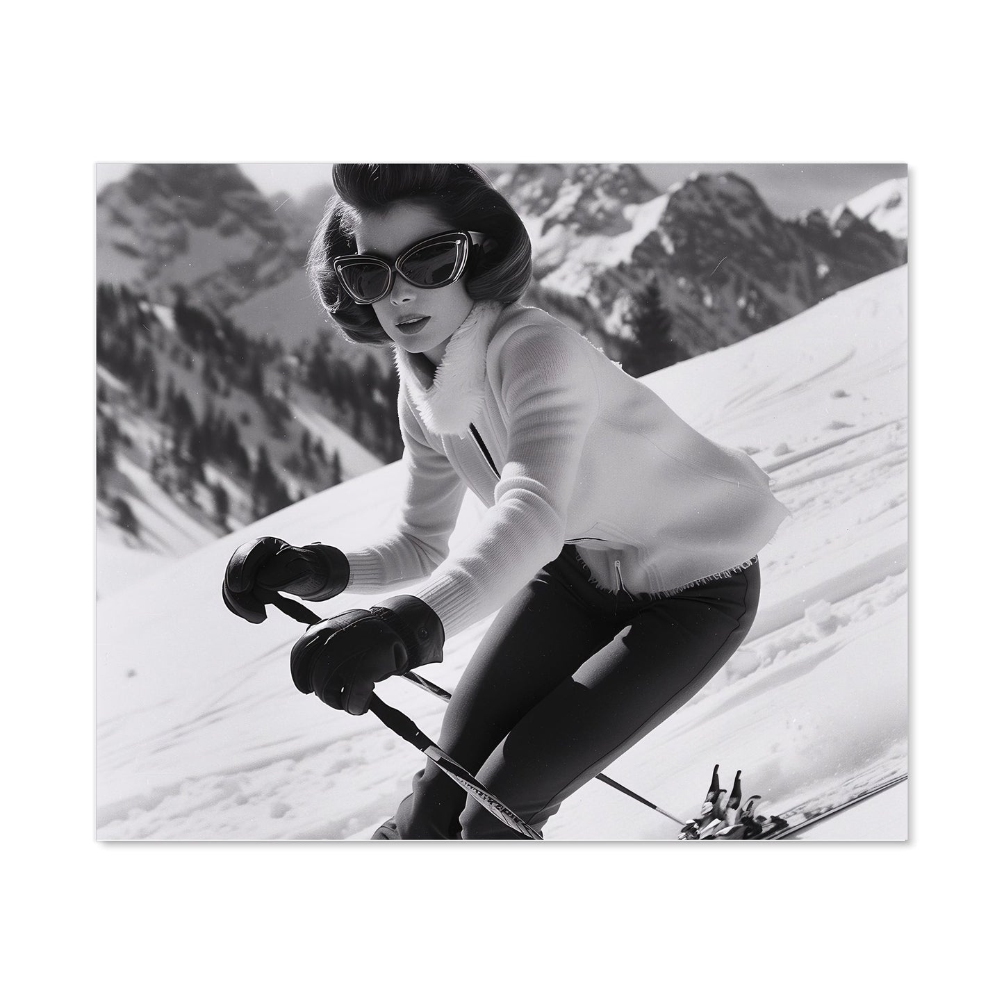 Vintage Skiing Chic Kitchen Splashback
