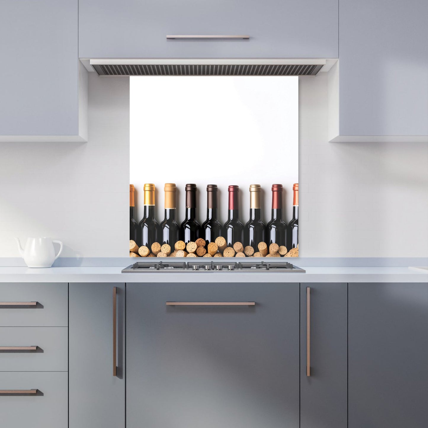 Wine Bottles in Harmony Kitchen Splashback