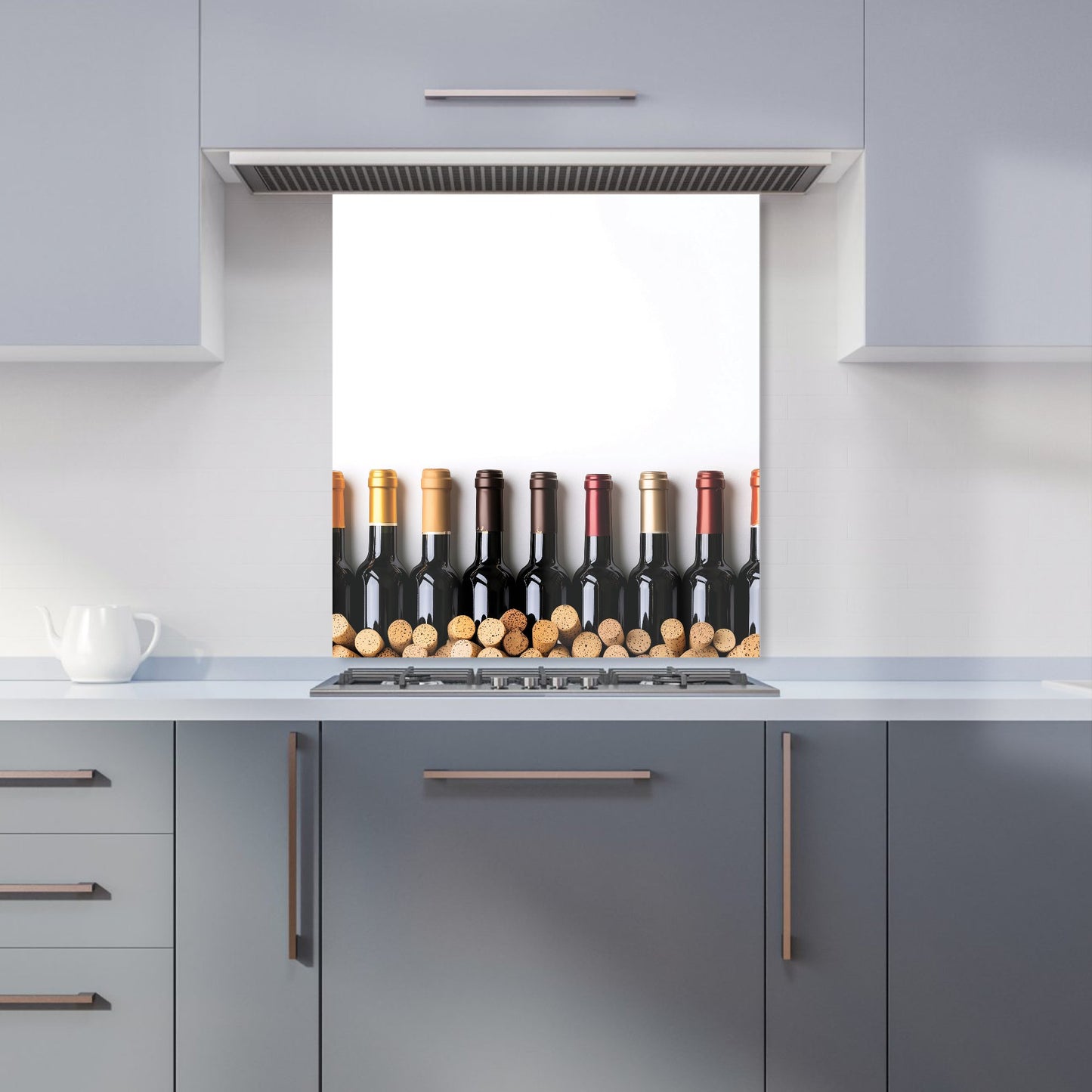 Wine Bottles in Harmony Kitchen Splashback
