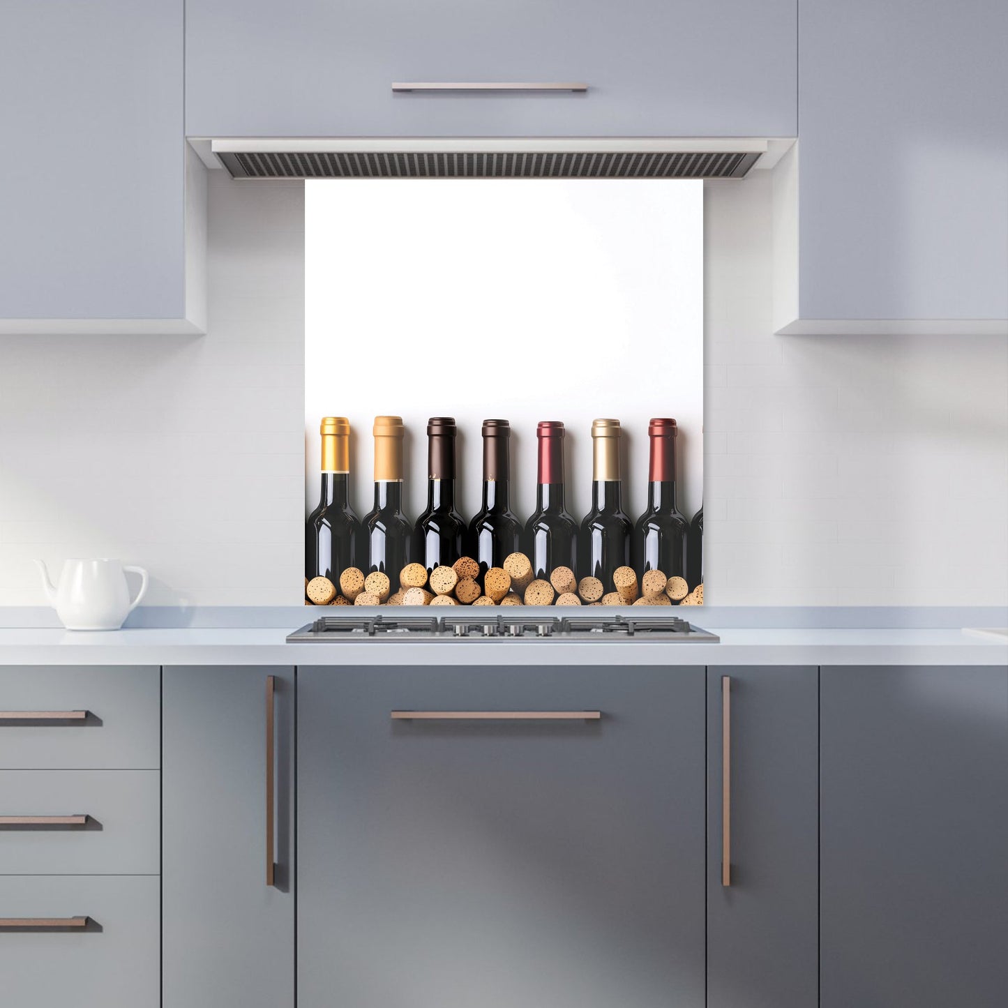Wine Bottles in Harmony Kitchen Splashback