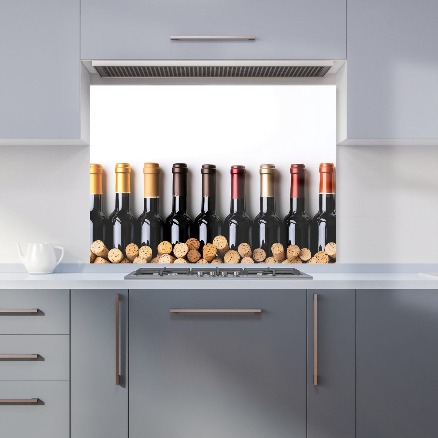 Wine Bottles in Harmony Kitchen Splashback