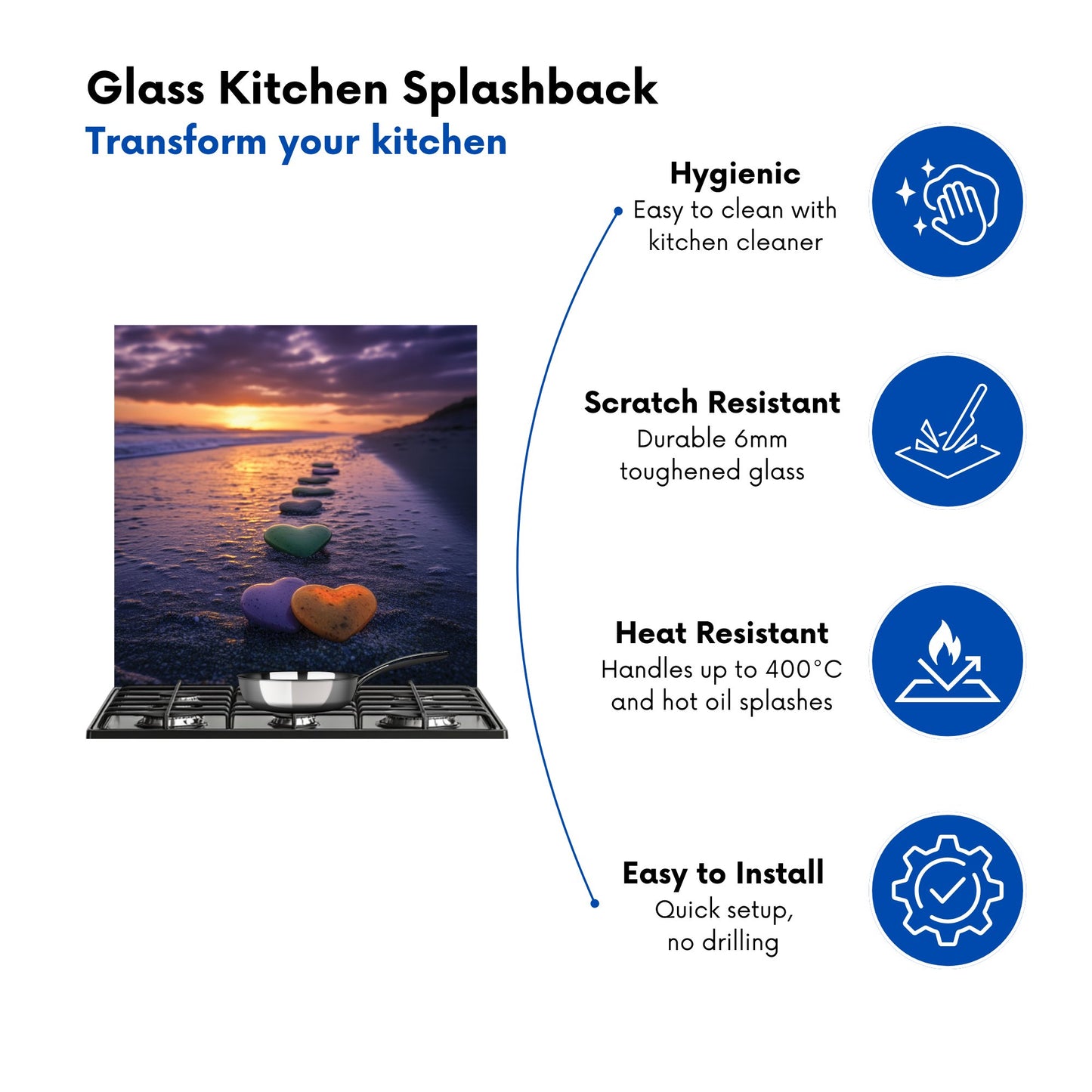 Heartstones at Sunset Kitchen Splashback