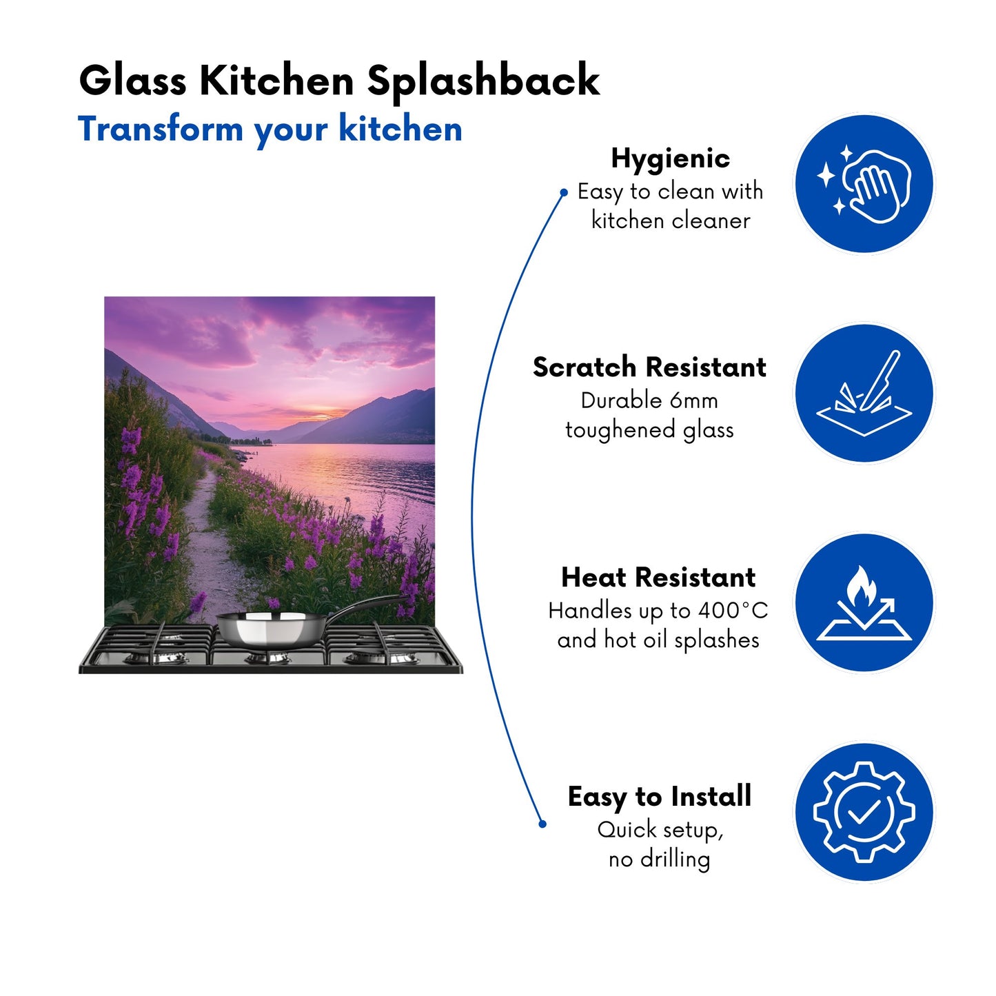 Twilight Path by the Lake Kitchen Splashback