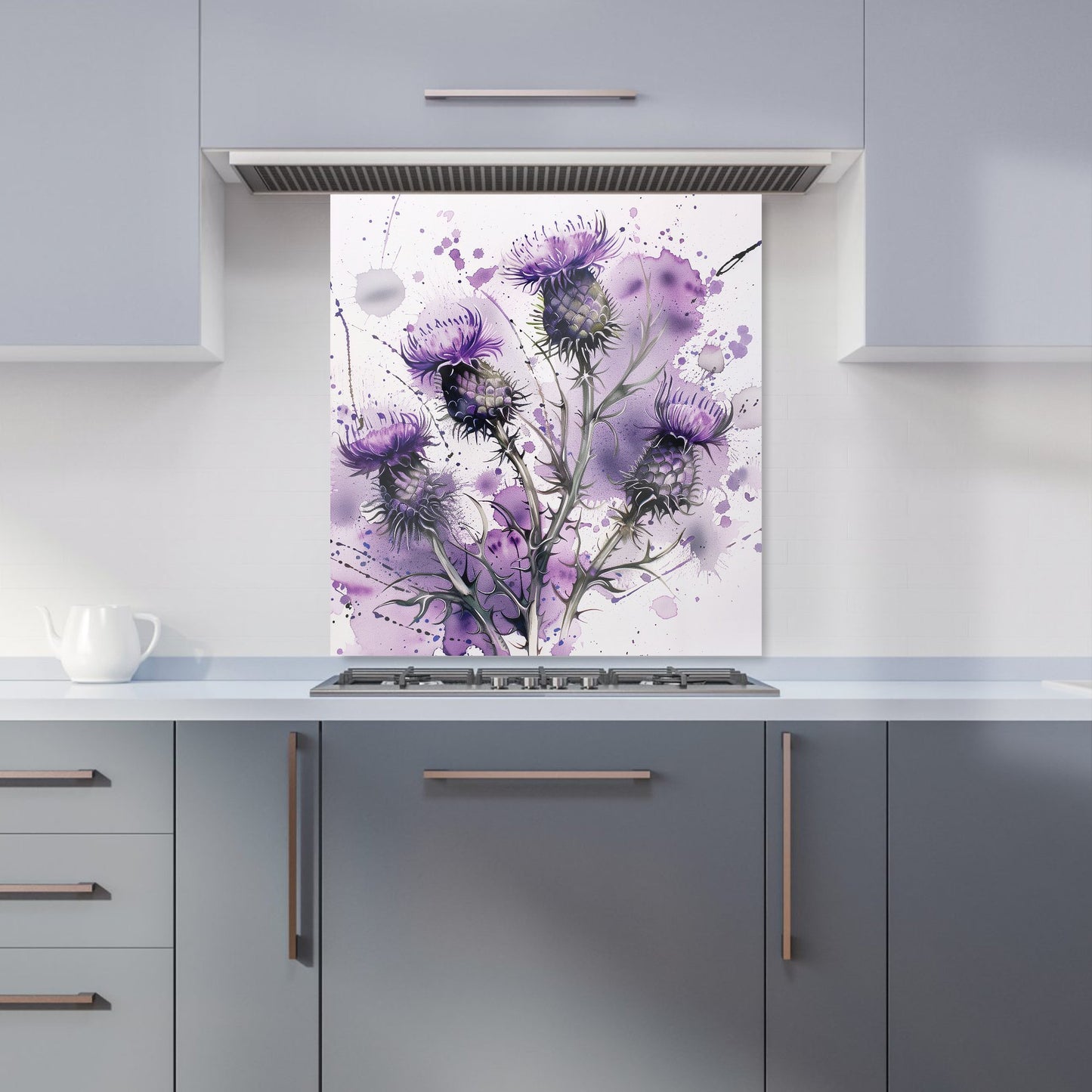 Vibrant Scottish Thistle Art Kitchen Splashback