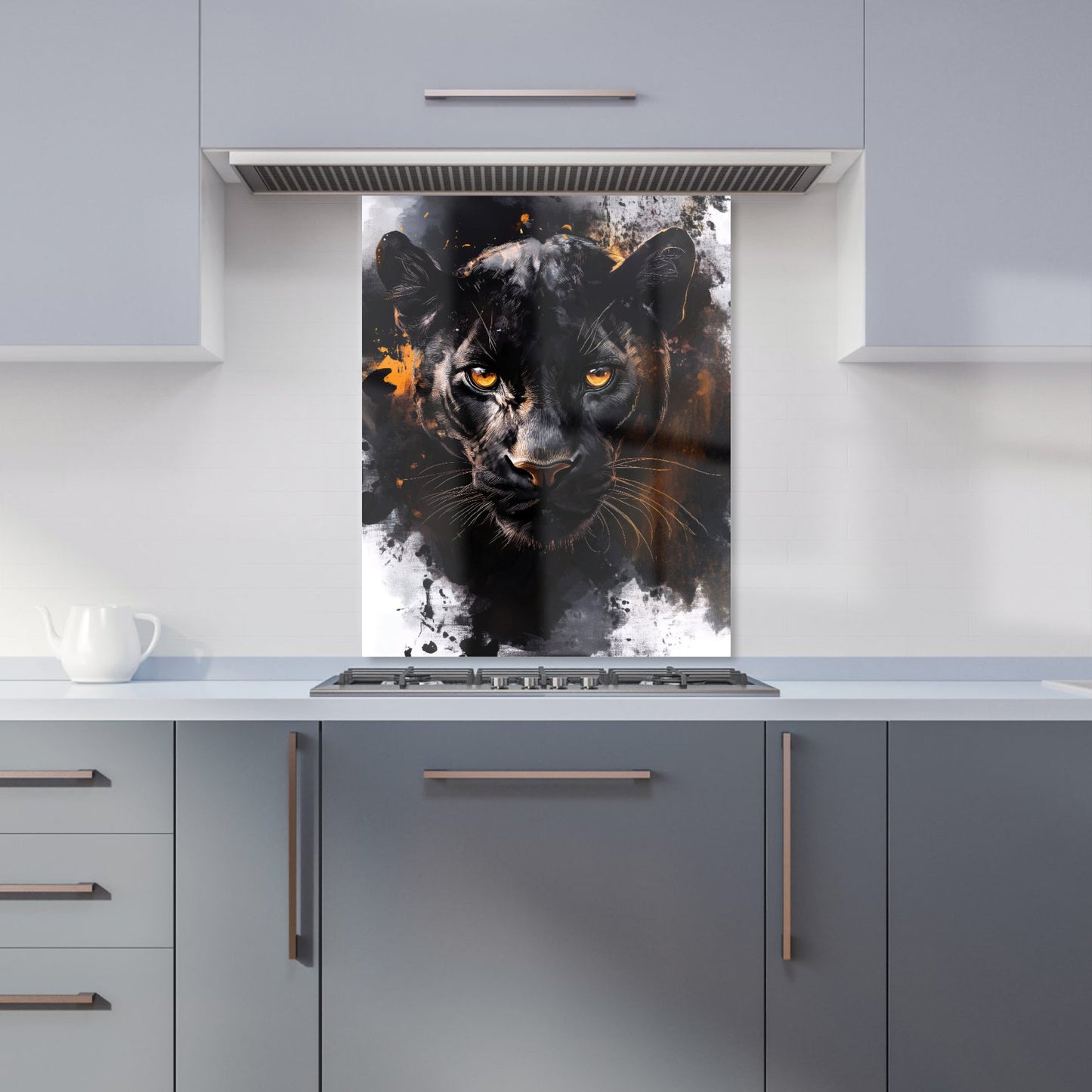 Black Panther's Intense Stare Kitchen Splashback