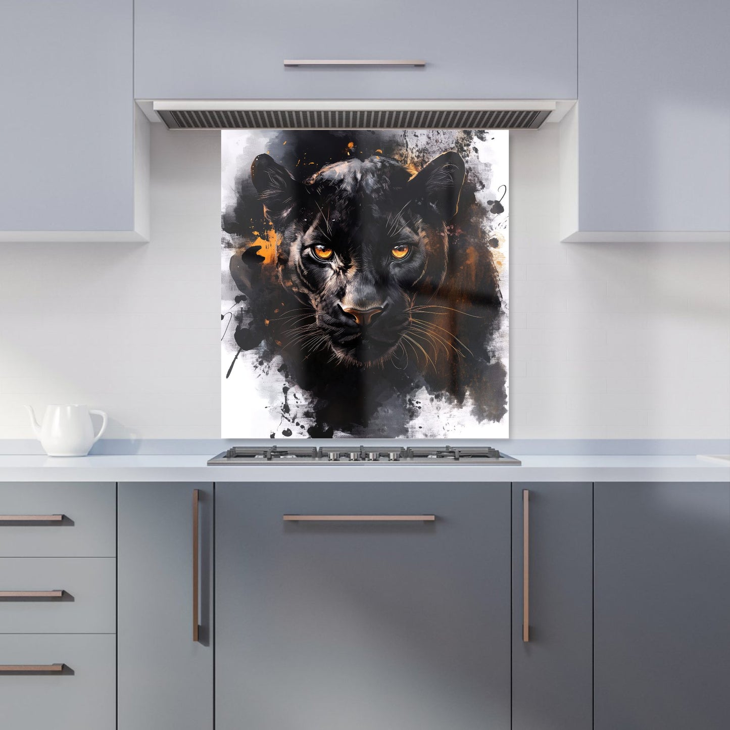 Black Panther's Intense Stare Kitchen Splashback