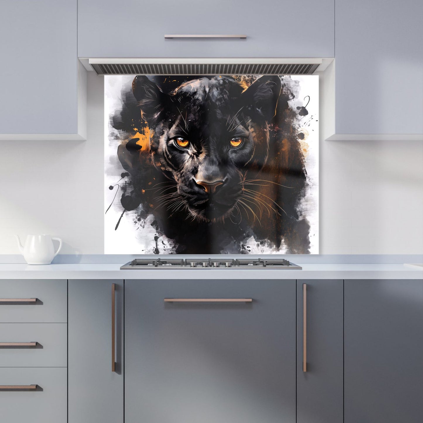 Black Panther's Intense Stare Kitchen Splashback