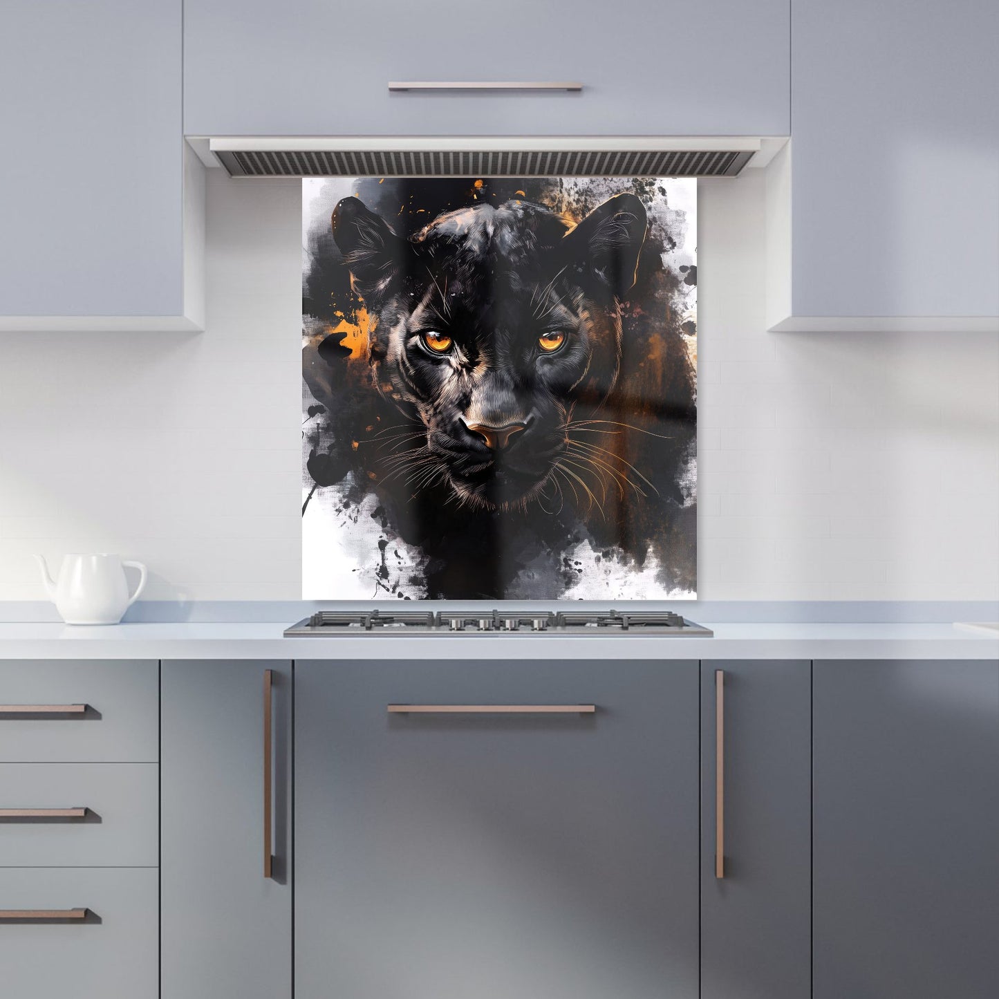 Black Panther's Intense Stare Kitchen Splashback