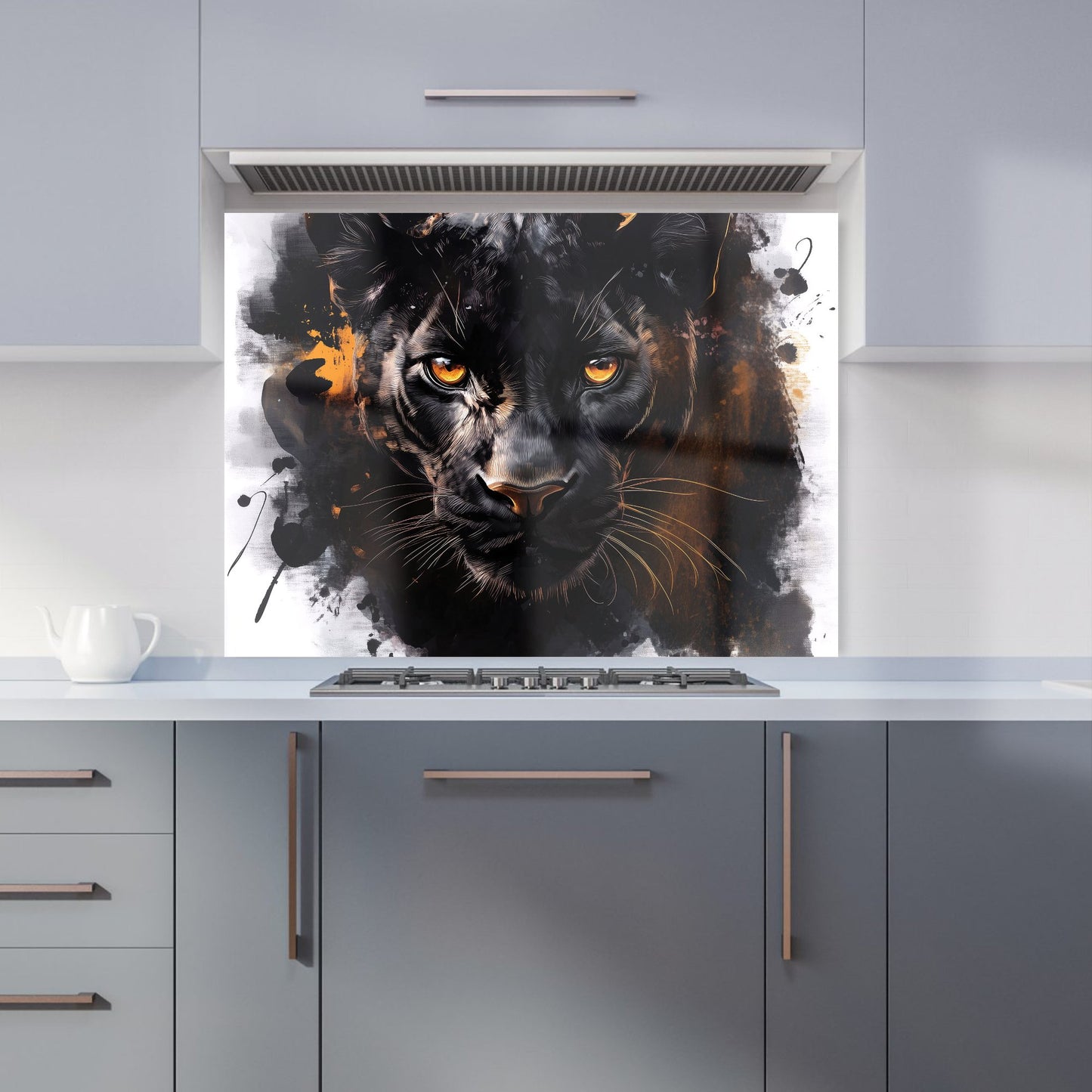 Black Panther's Intense Stare Kitchen Splashback