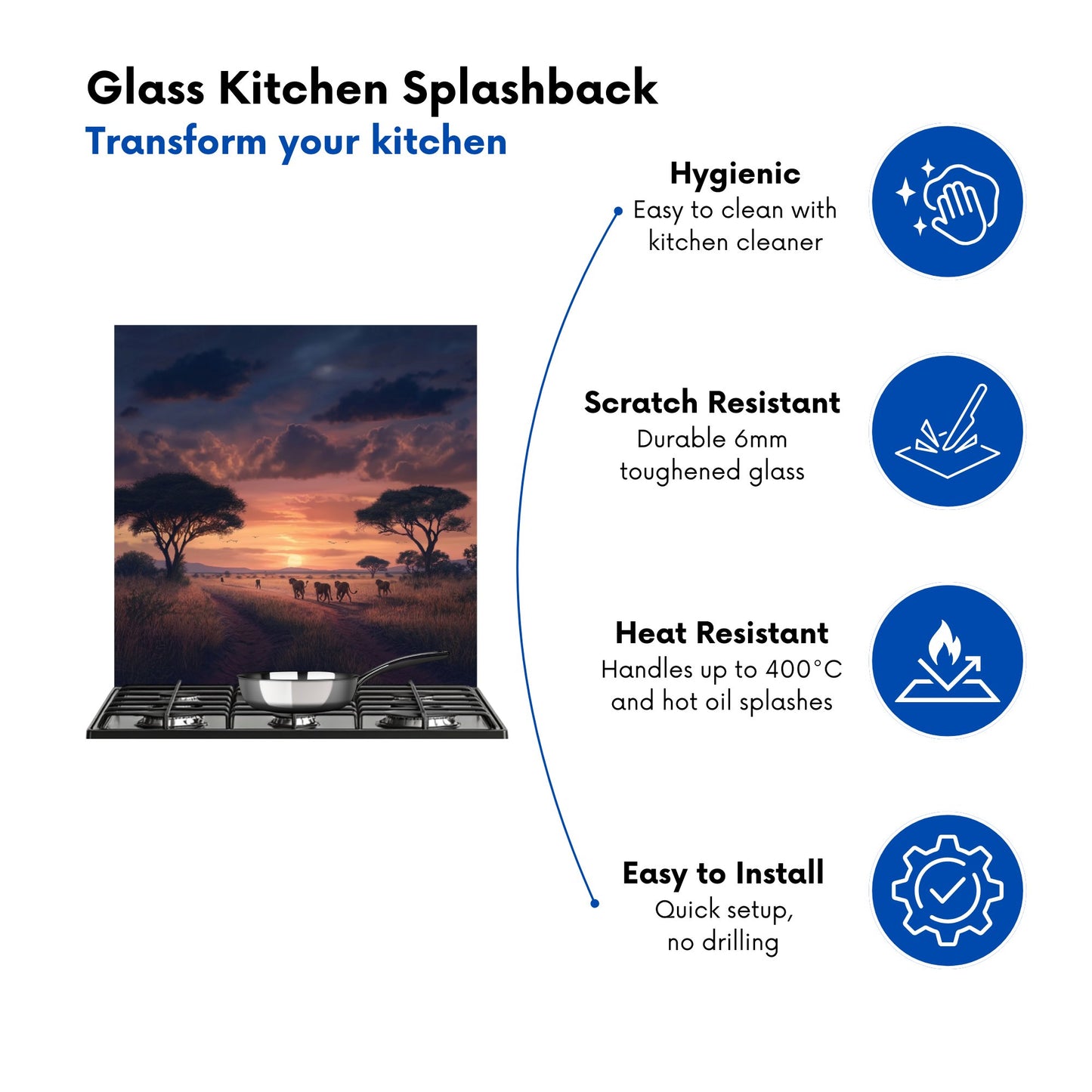 Lions' Twilight Journey Kitchen Splashback