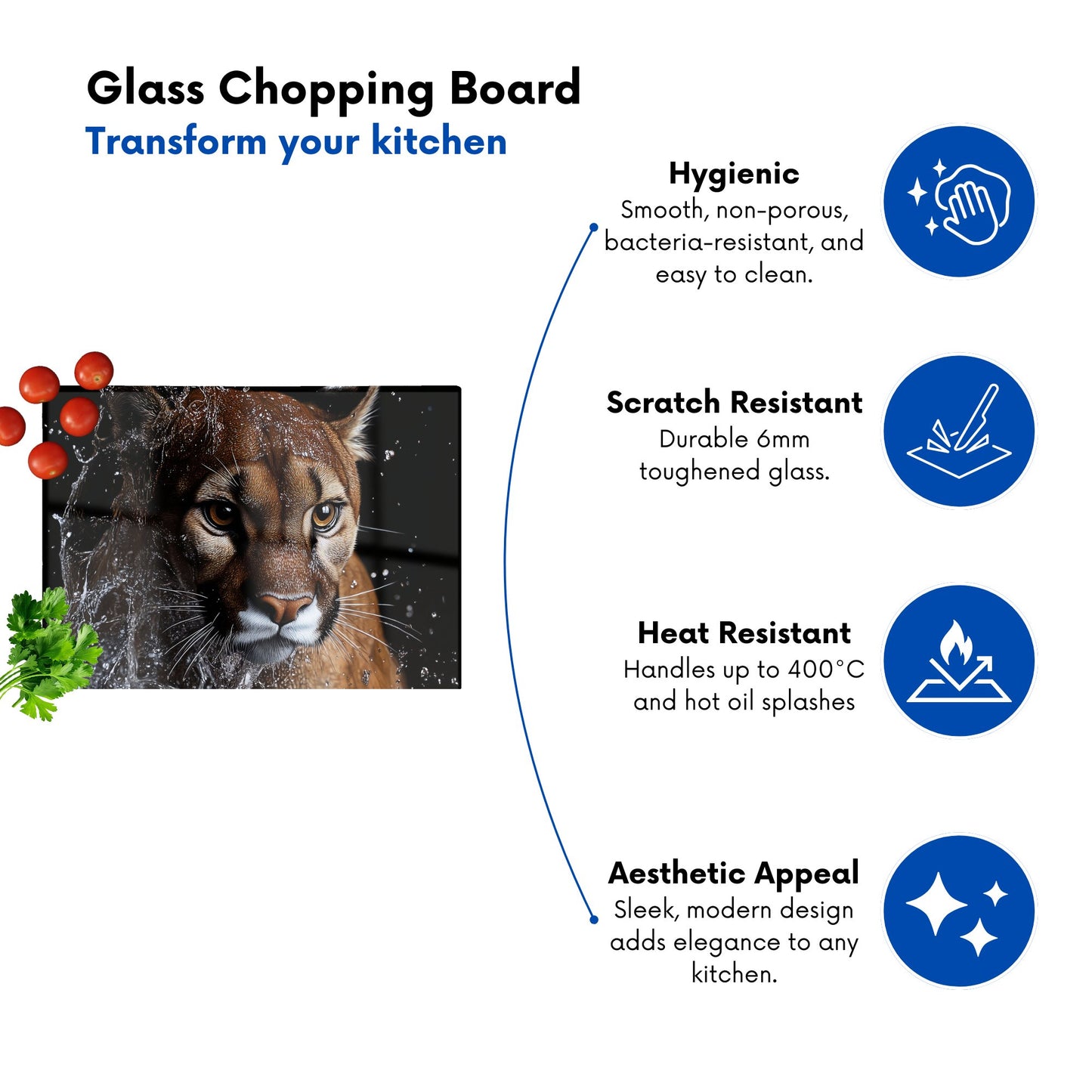 Fierce Puma In Motion Chopping Board