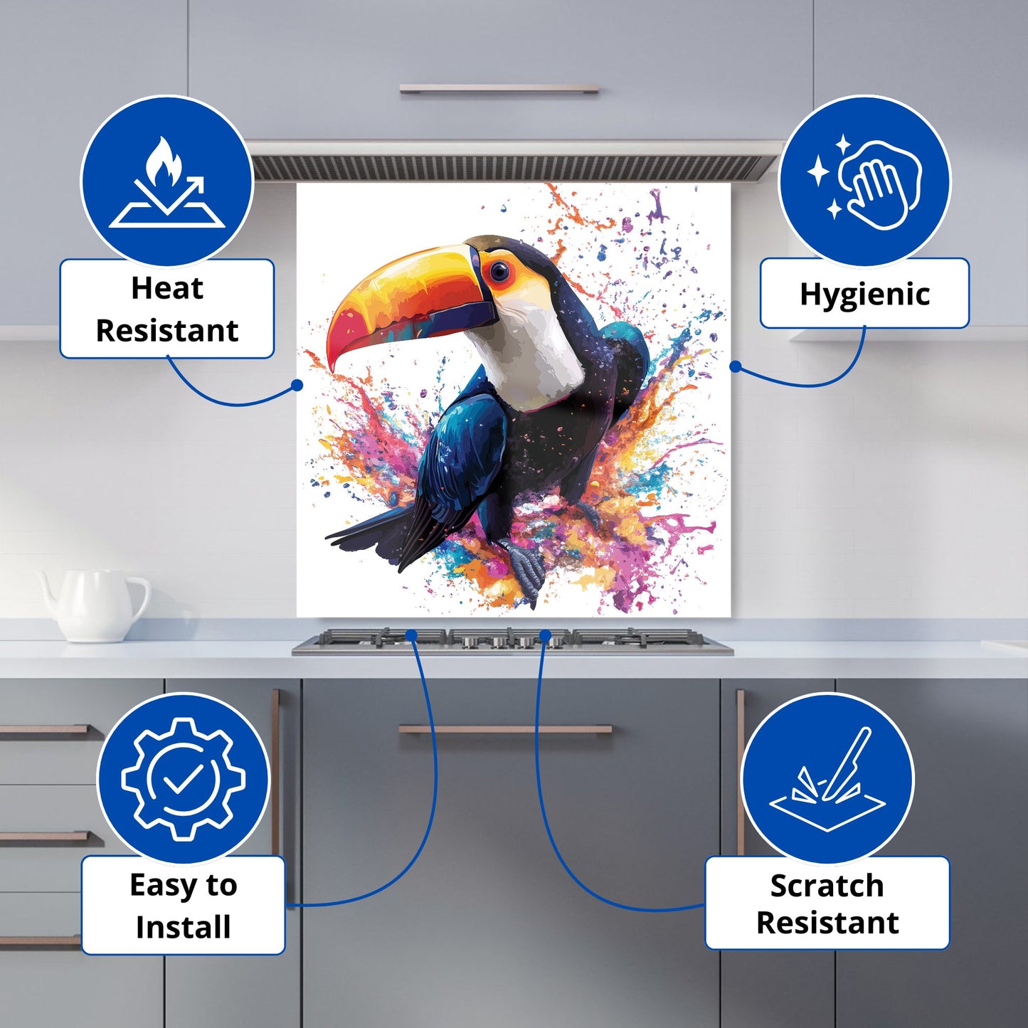 Toucan's Splash of Vivid Life Kitchen Splashback