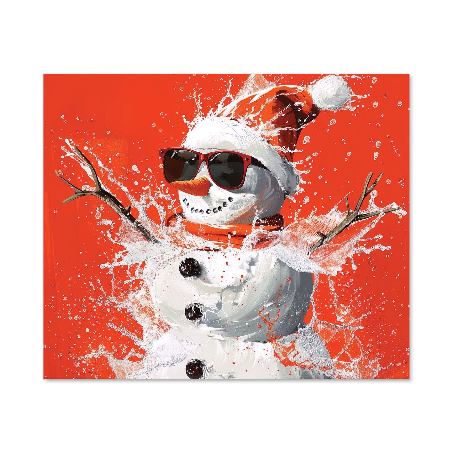 Cool Snowman in Winter Splash Kitchen Splashback