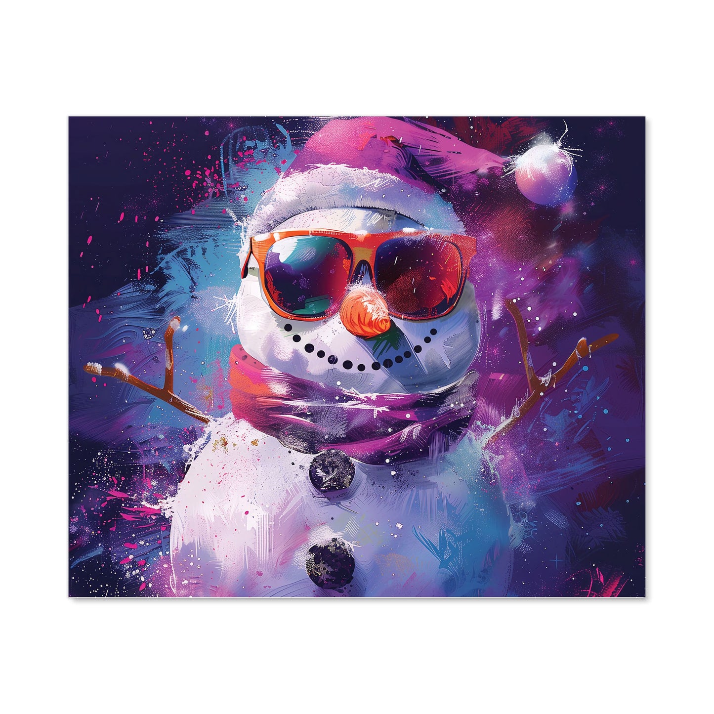 Cosmic Snowman Celebration Kitchen Splashback