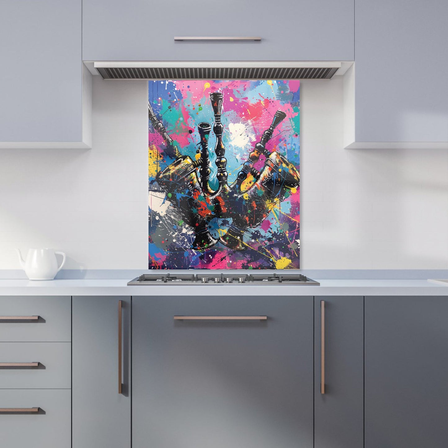 Scottish Bagpipes Splashart Kitchen Splashback