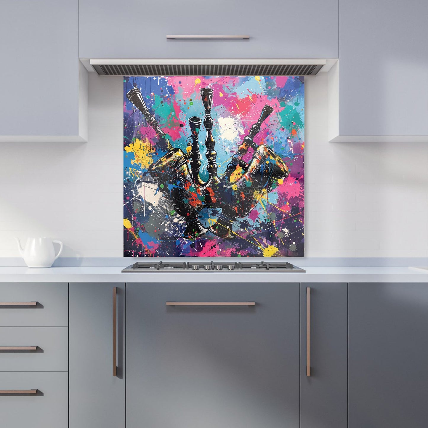 Scottish Bagpipes Splashart Kitchen Splashback