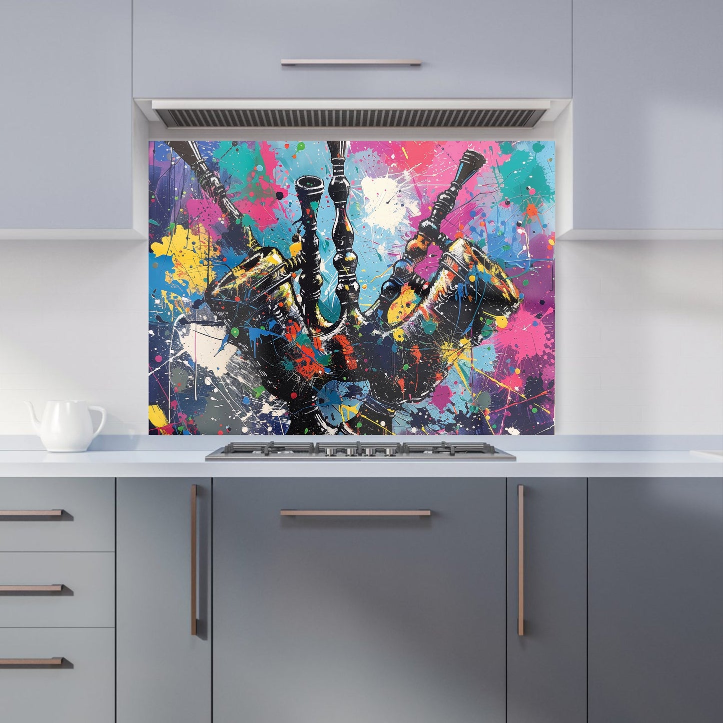Scottish Bagpipes Splashart Kitchen Splashback