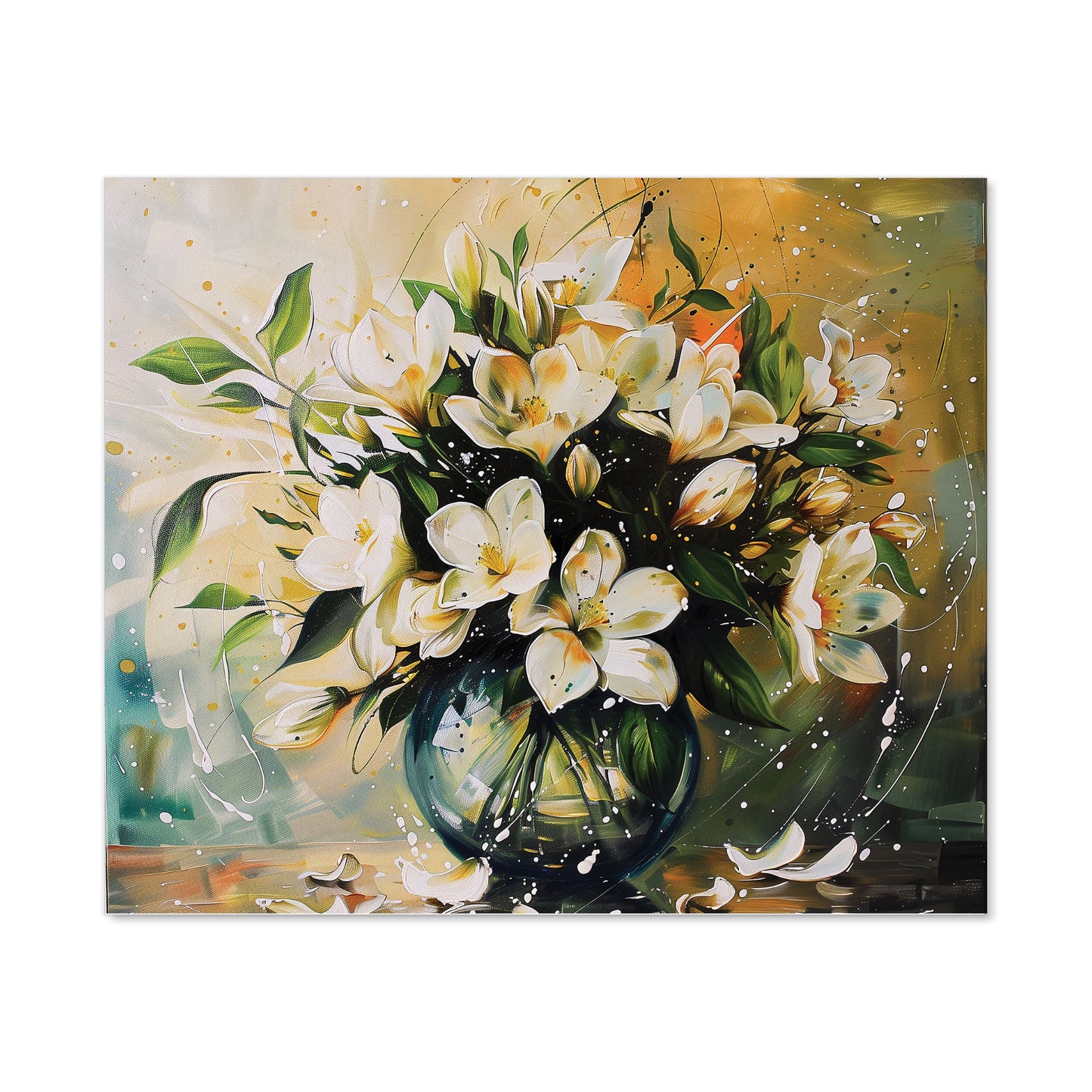 Elegant Jasmine Bloom Splash Kitchen Splashback