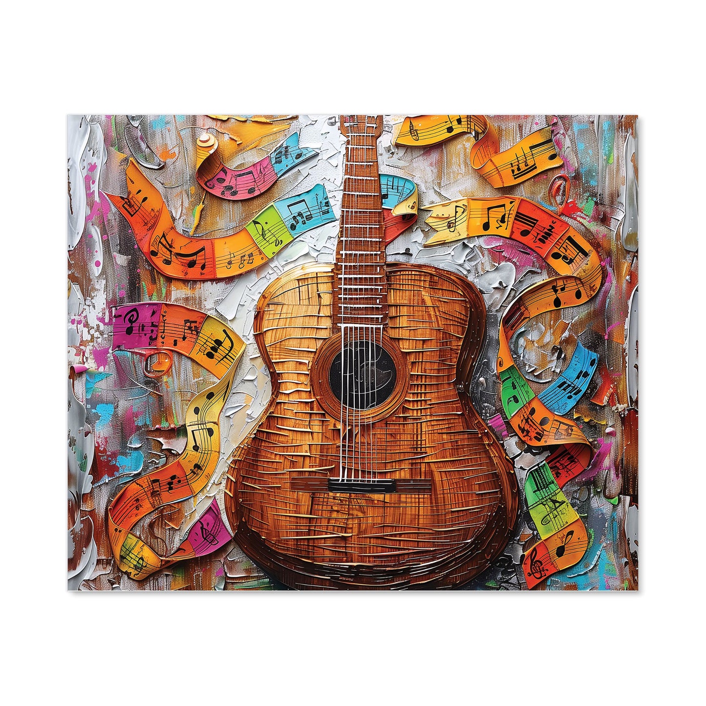 Melody in Wooden Strings Kitchen Splashback