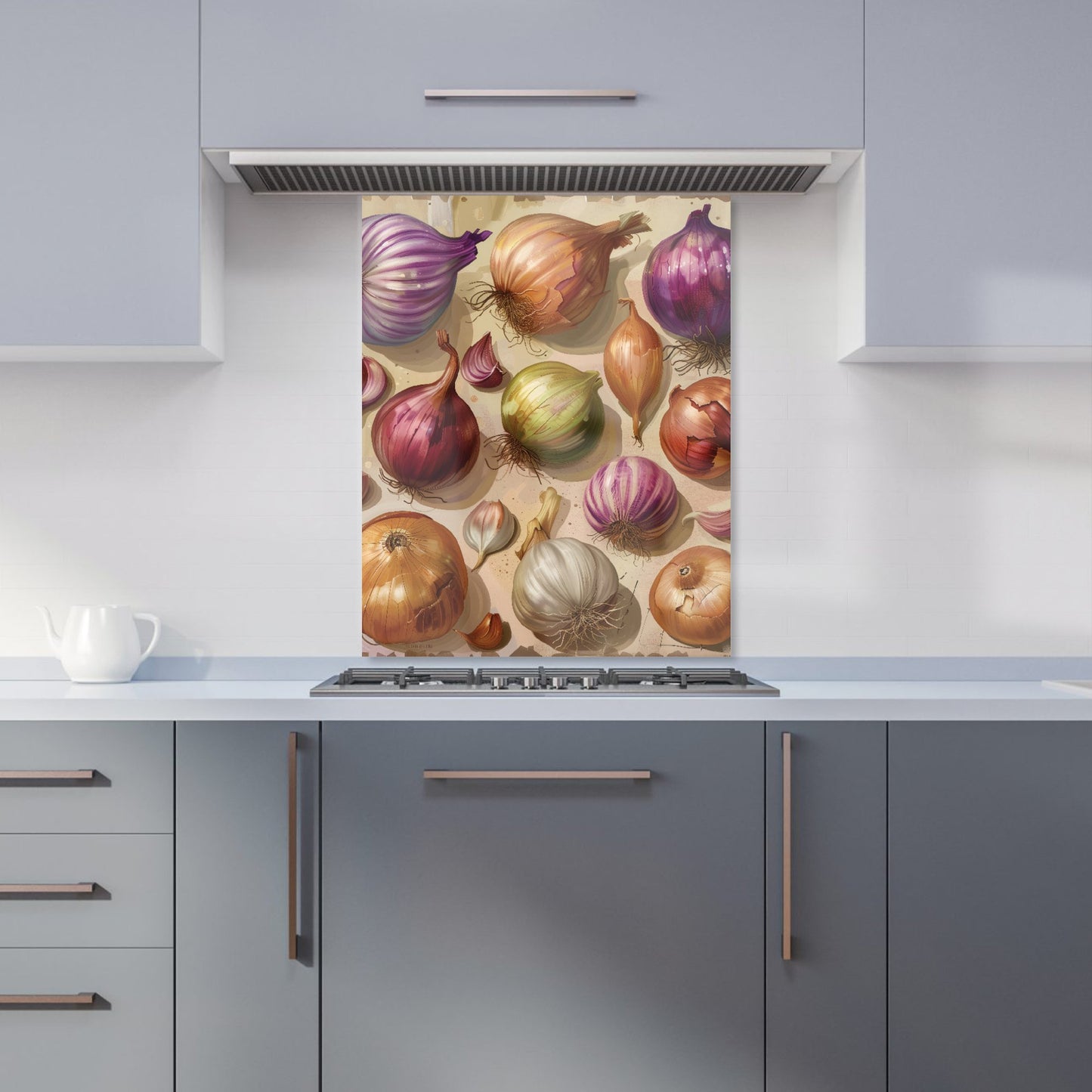 Varieties of Onions and Garlic Kitchen Splashback