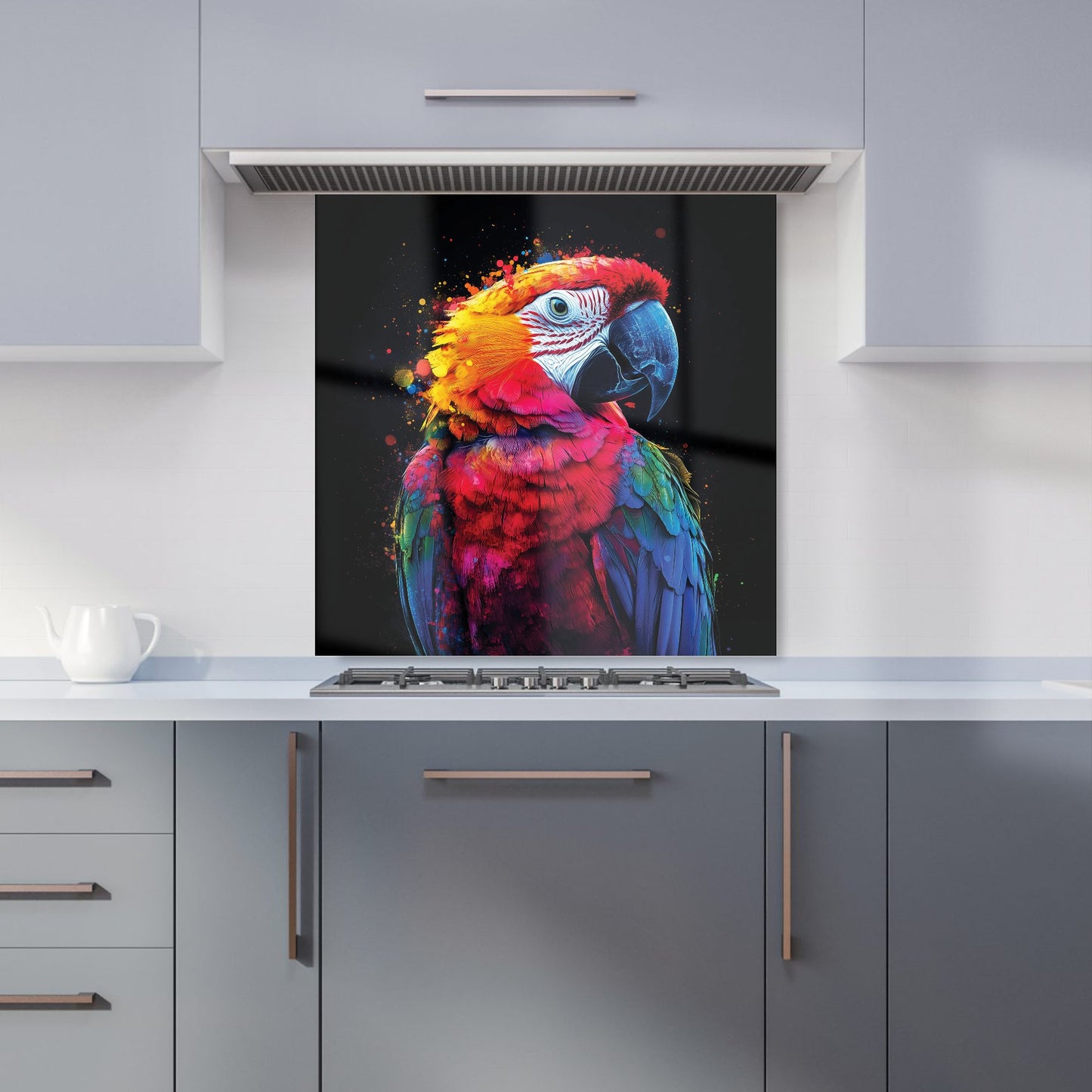 Vivid Parrot in a Splash of Colour Kitchen Splashback