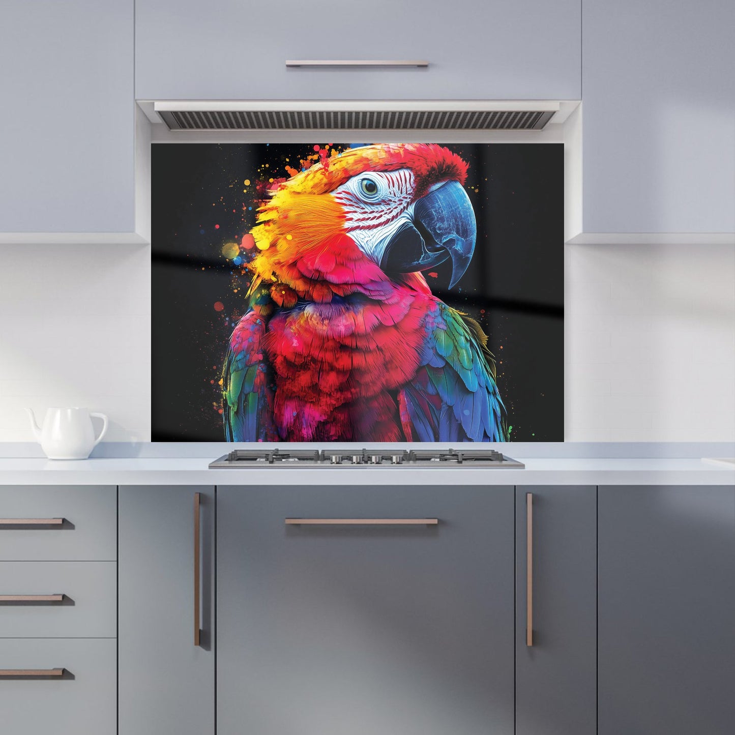 Vivid Parrot in a Splash of Colour Kitchen Splashback