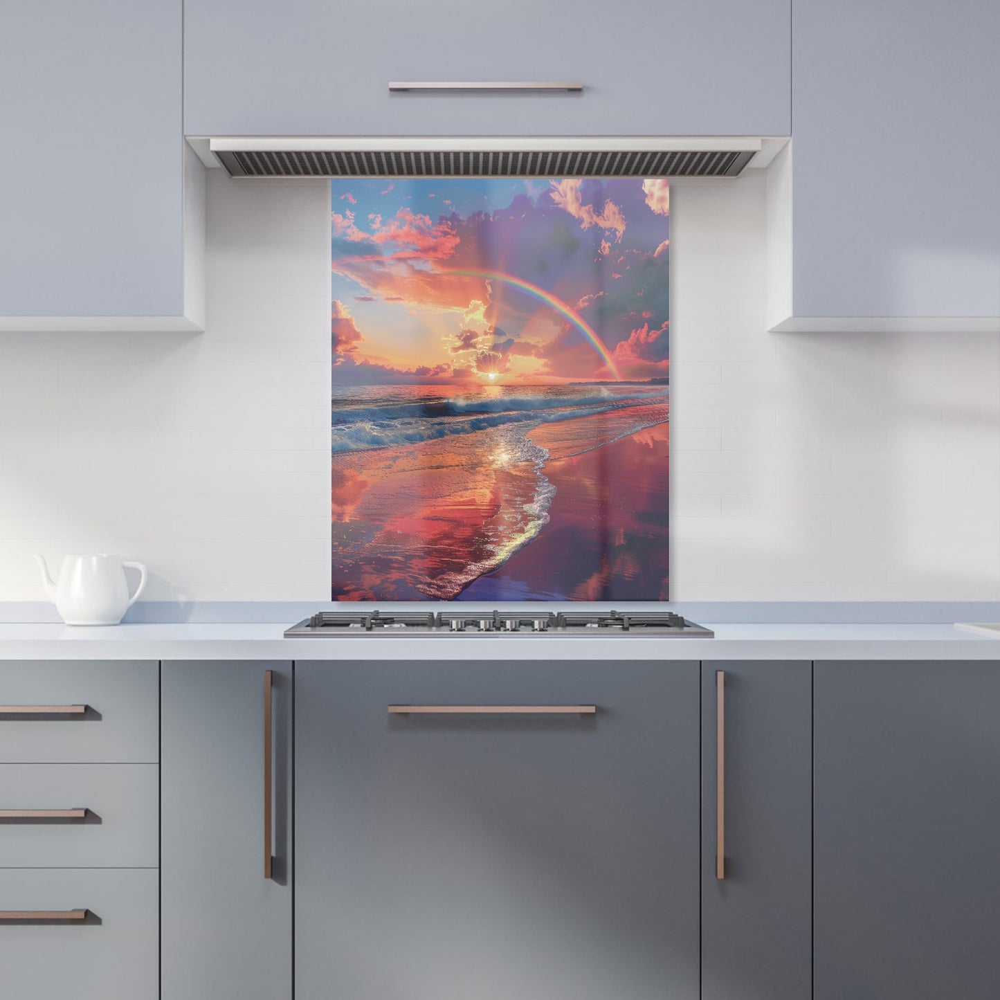 Rainbow Reflection on the Shore Kitchen Splashback