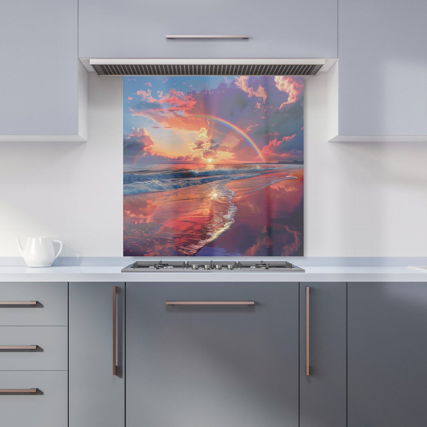 Rainbow Reflection on the Shore Kitchen Splashback