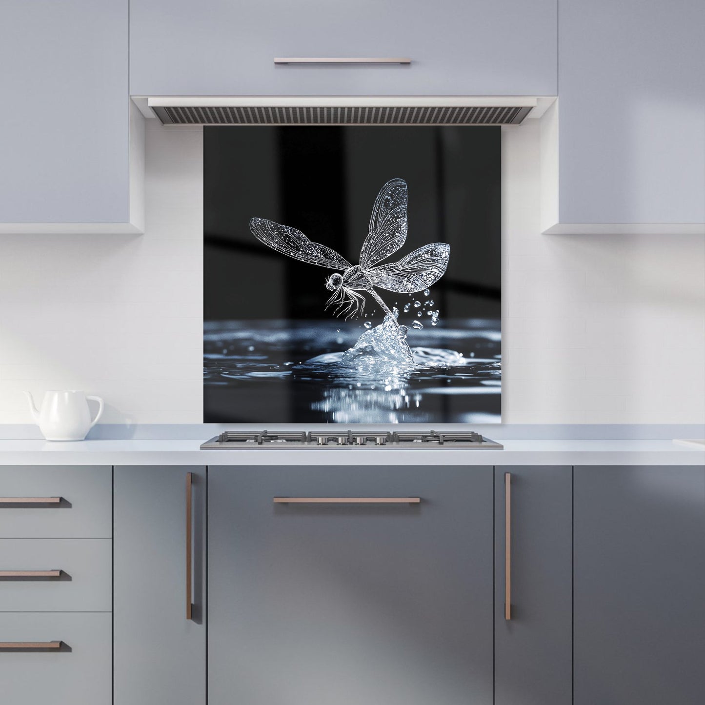 Glistening Dragonfly Lift-Off Kitchen Splashback