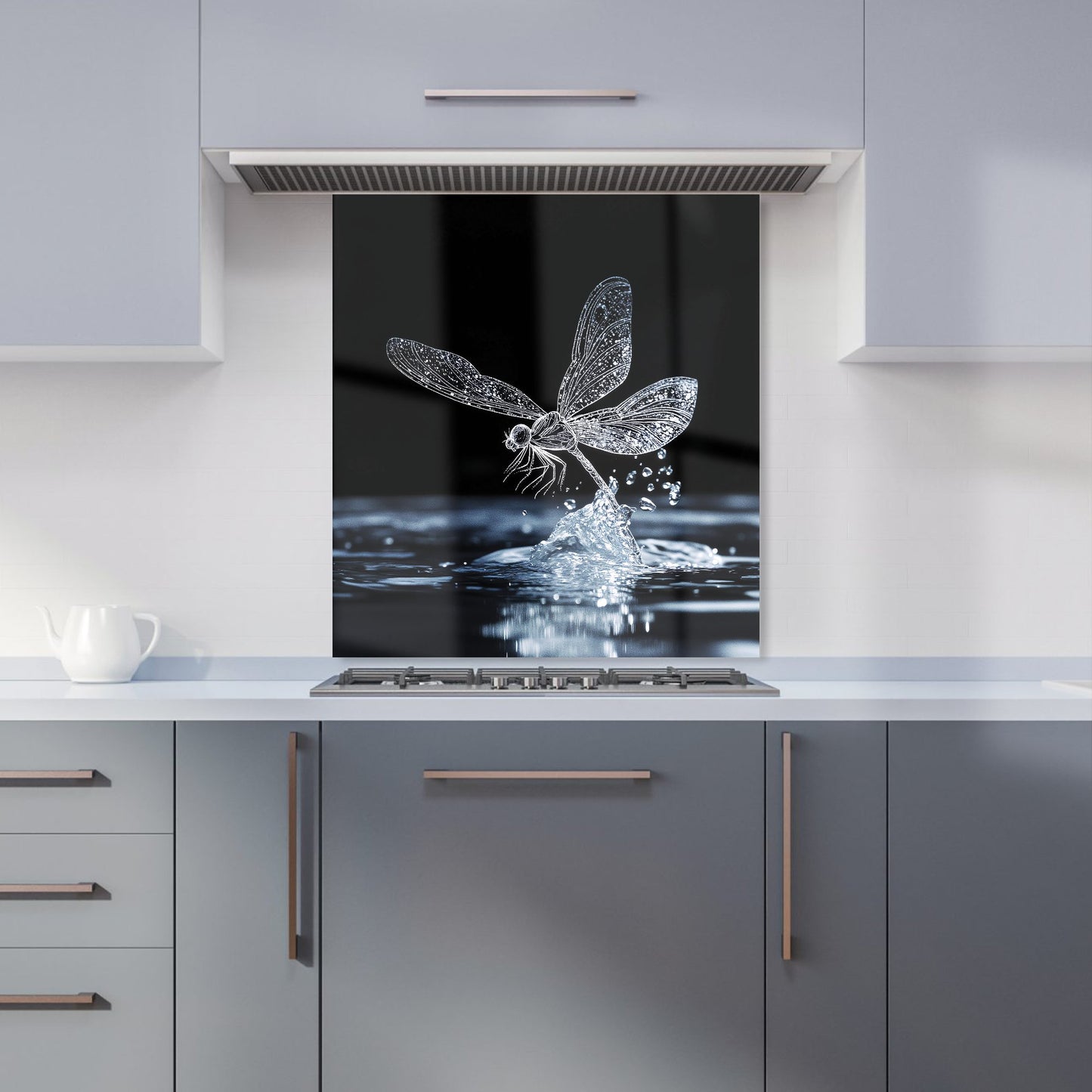Glistening Dragonfly Lift-Off Kitchen Splashback