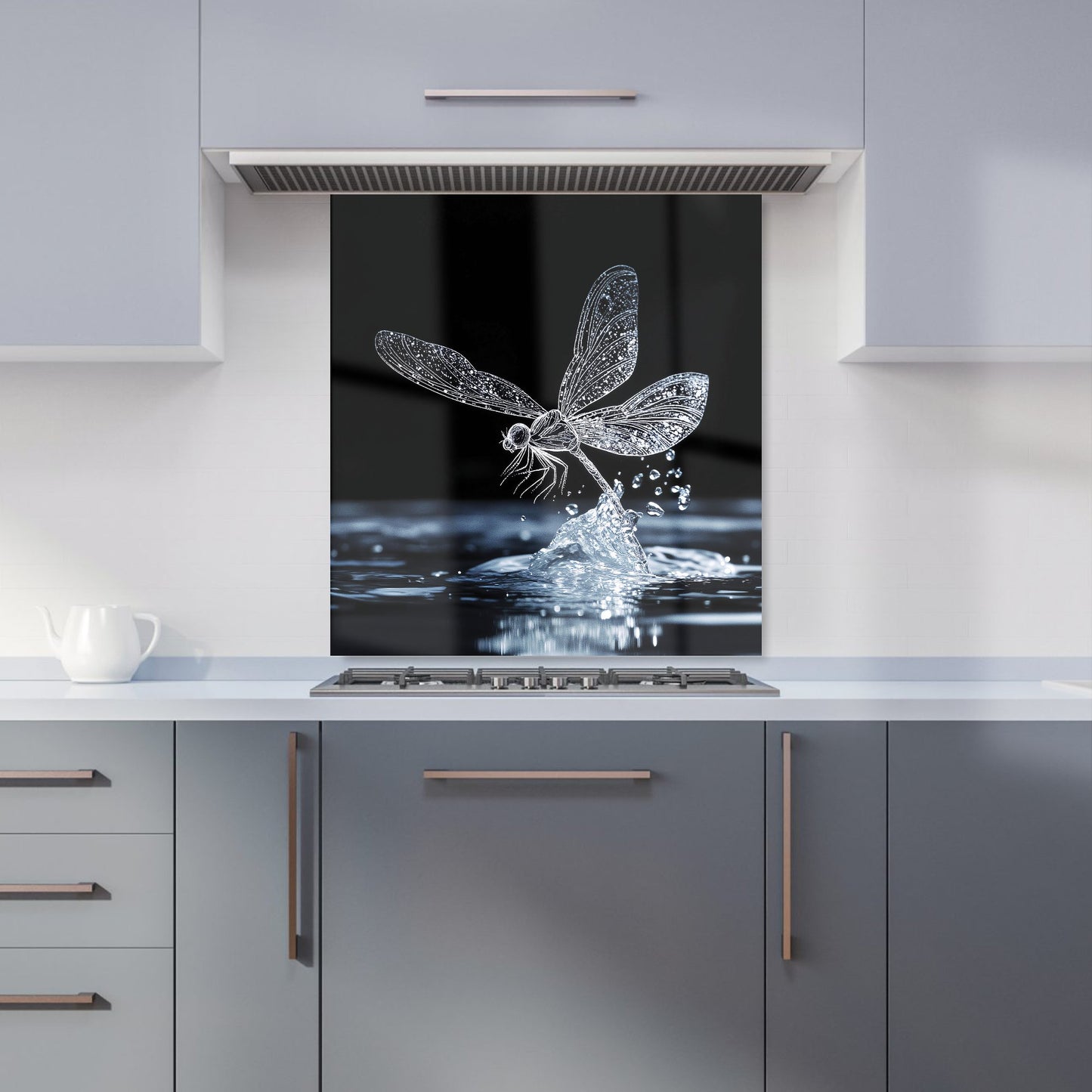 Glistening Dragonfly Lift-Off Kitchen Splashback