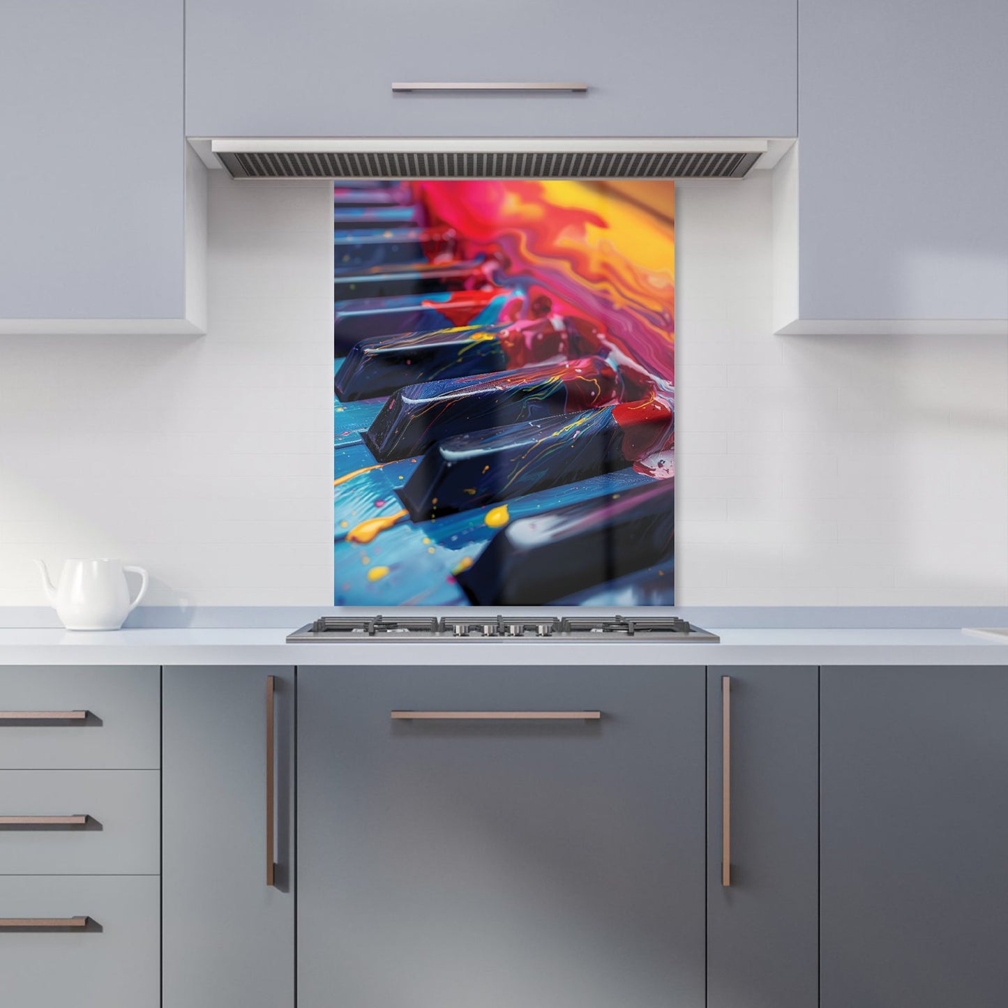 Colorful Melody: A Piano's Dream Kitchen Splashback
