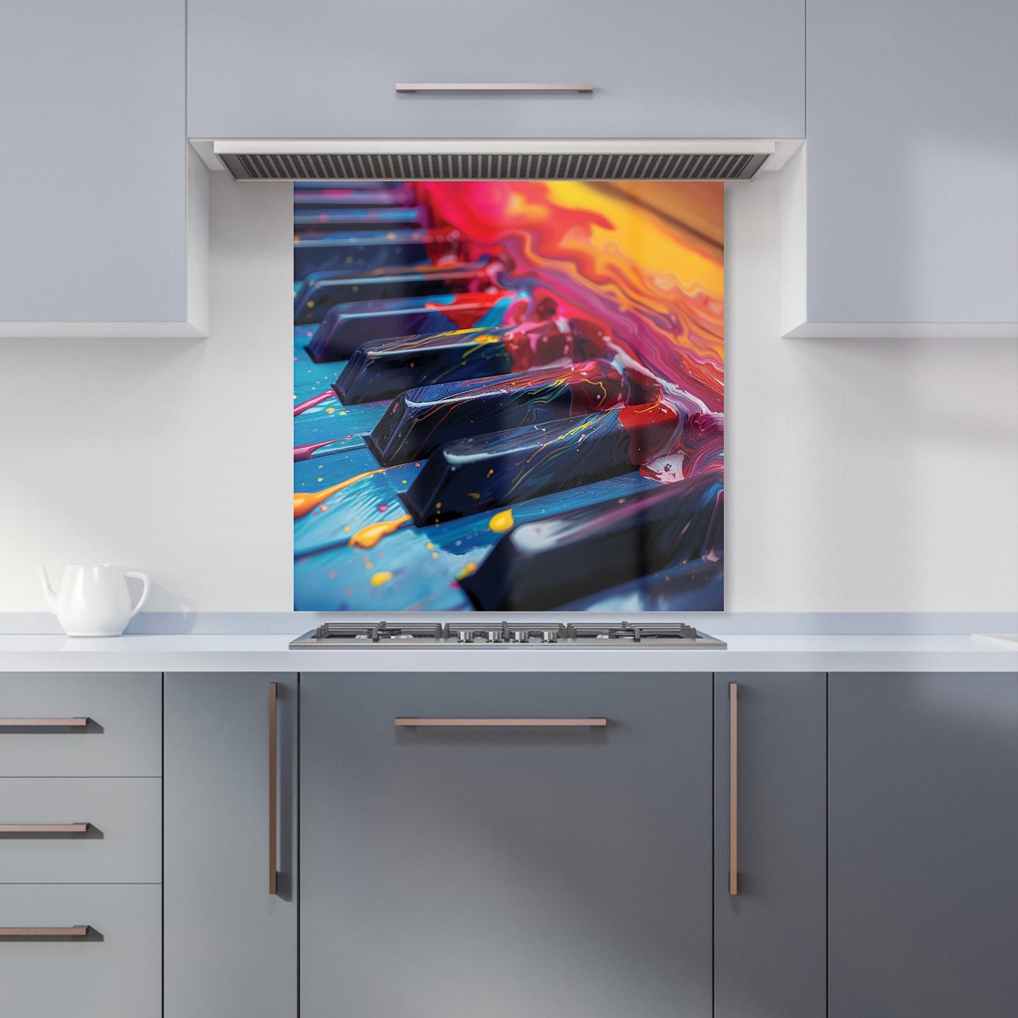 Colorful Melody: A Piano's Dream Kitchen Splashback