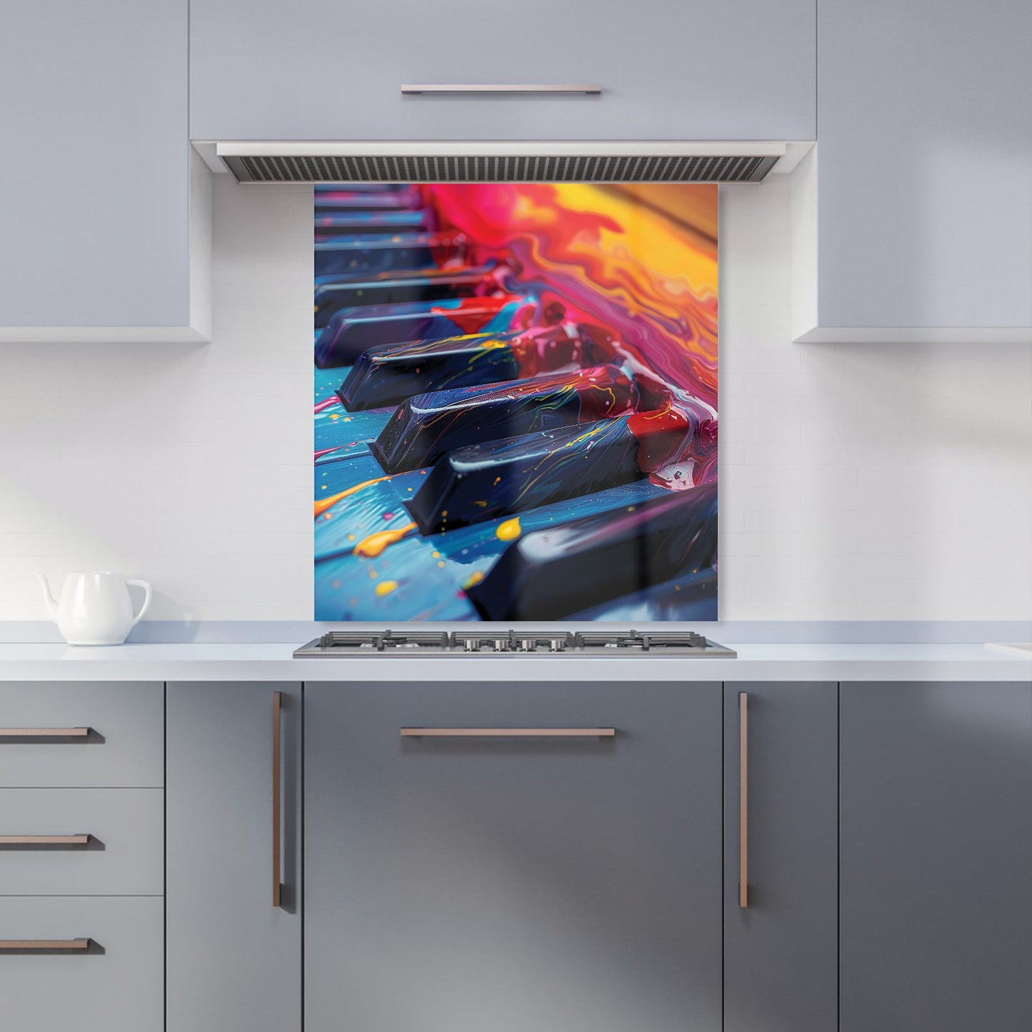 Colorful Melody: A Piano's Dream Kitchen Splashback