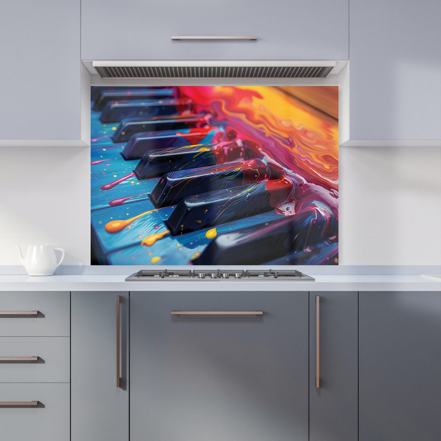 Colorful Melody: A Piano's Dream Kitchen Splashback