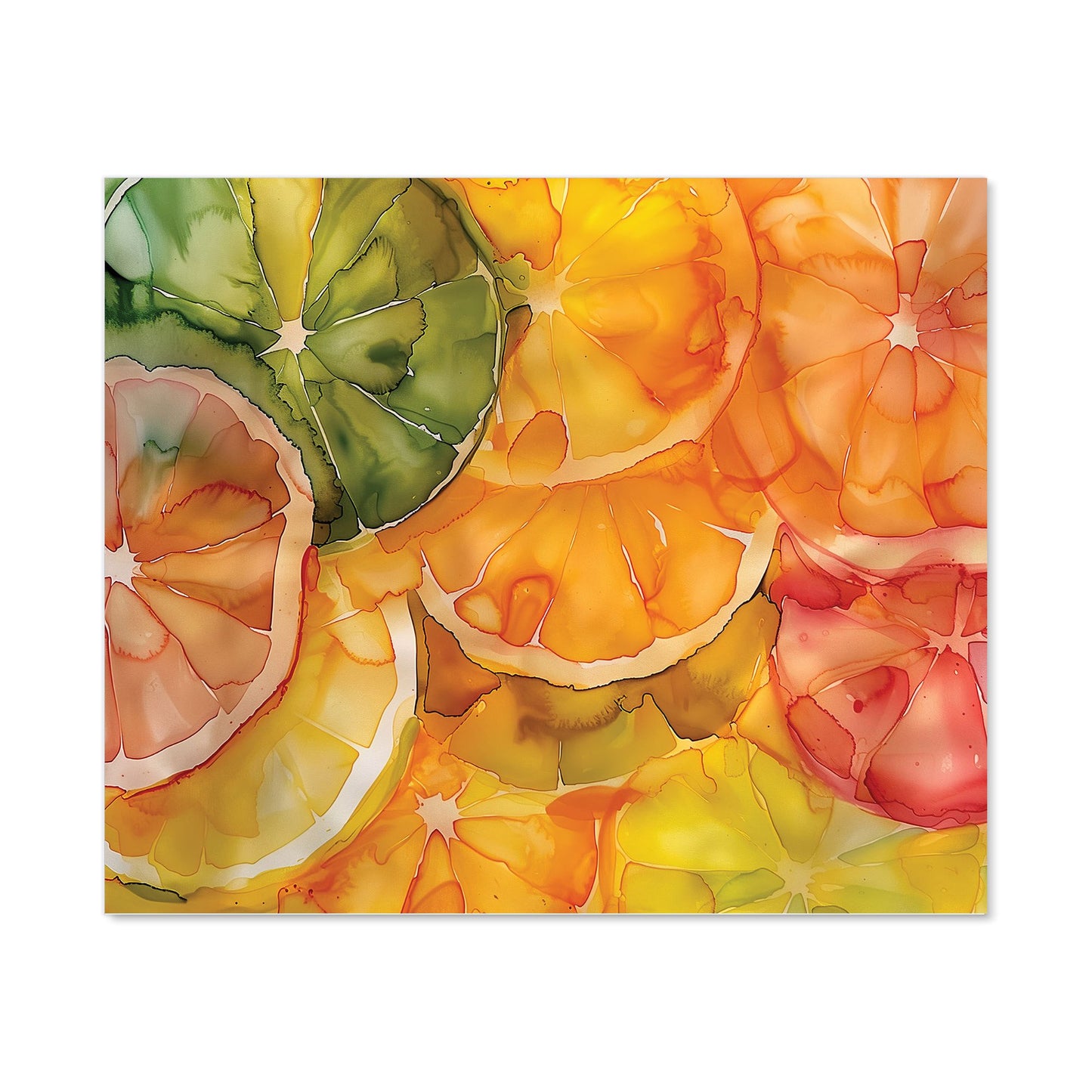 Citrus Swirl: Vibrant and Abstract Kitchen Splashback