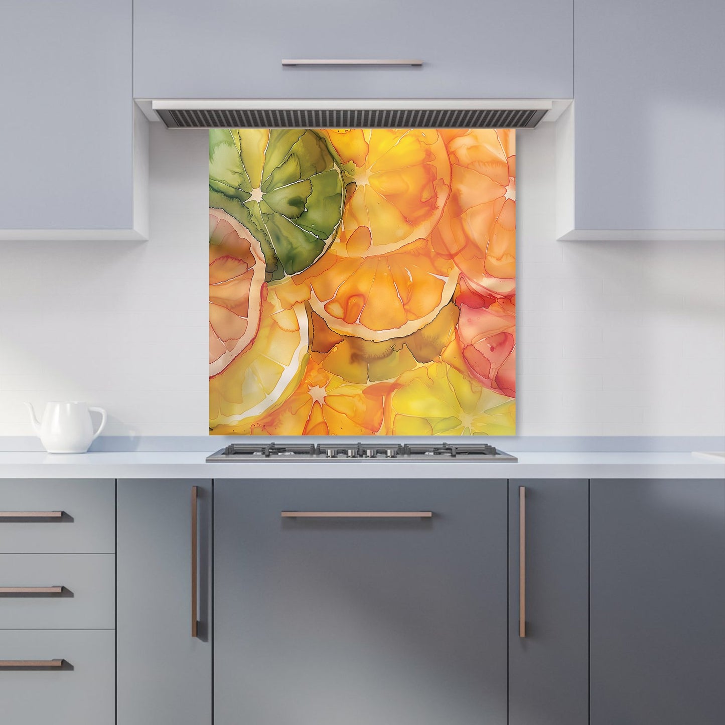 Citrus Swirl: Vibrant and Abstract Kitchen Splashback
