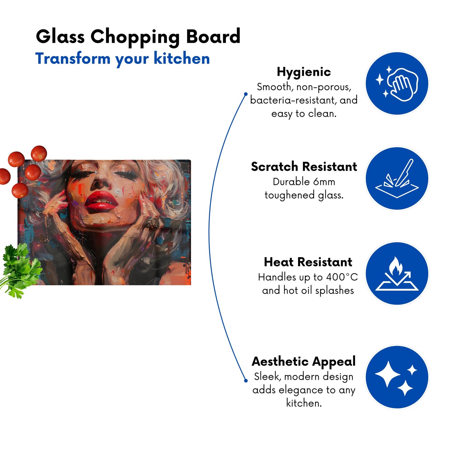 Vivid Marilyn: A Modern Expression Chopping Board
