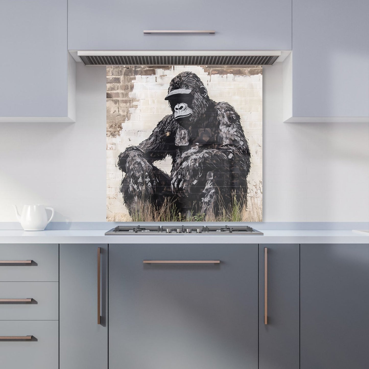 Urban Gorilla: Banksy-Inspired Street Art Kitchen Splashback
