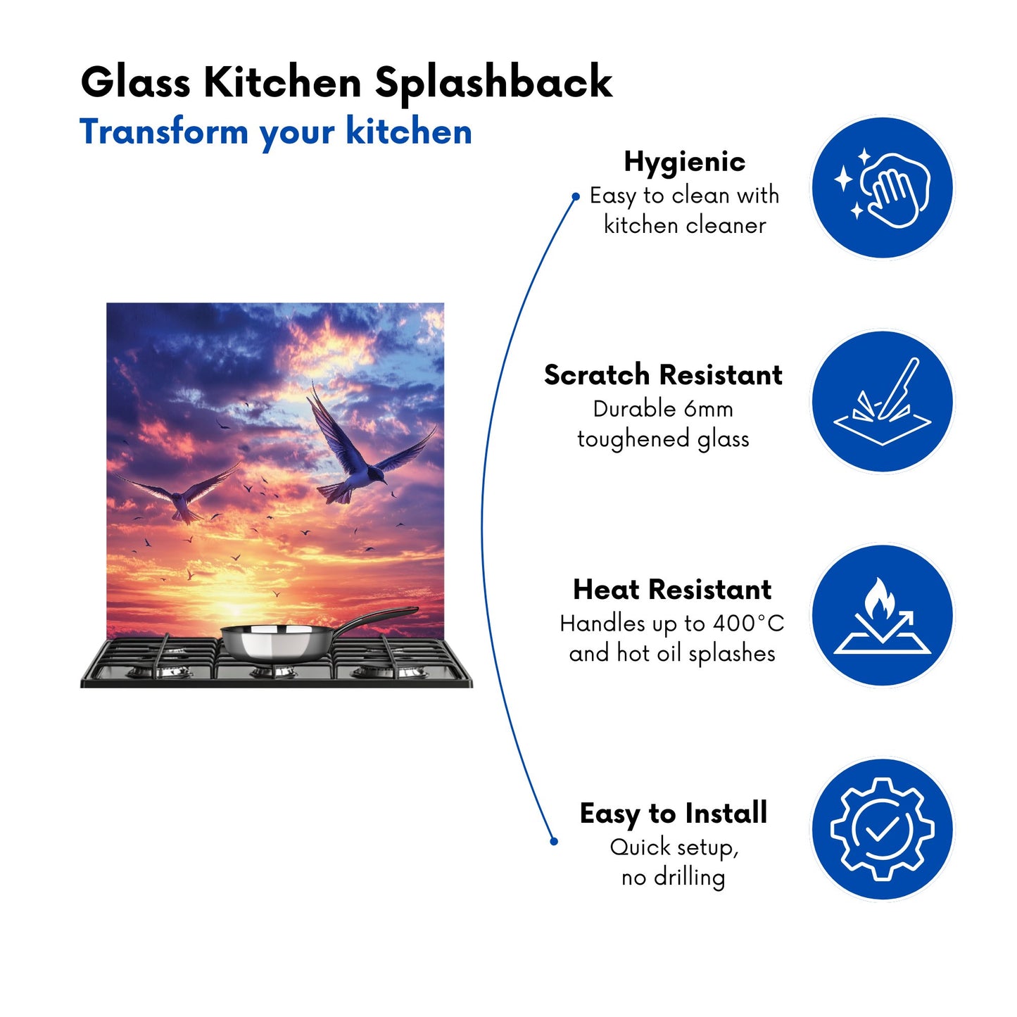 Dawn Flight: Swallows at Sunrise Kitchen Splashback