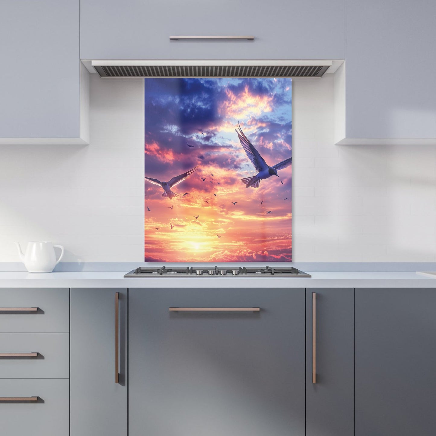 Dawn Flight: Swallows at Sunrise Kitchen Splashback