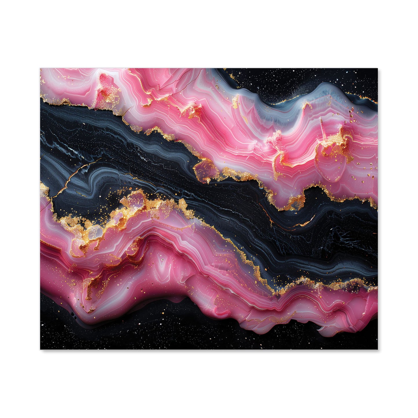 Pink And Black Marble Effect Kitchen Splashback