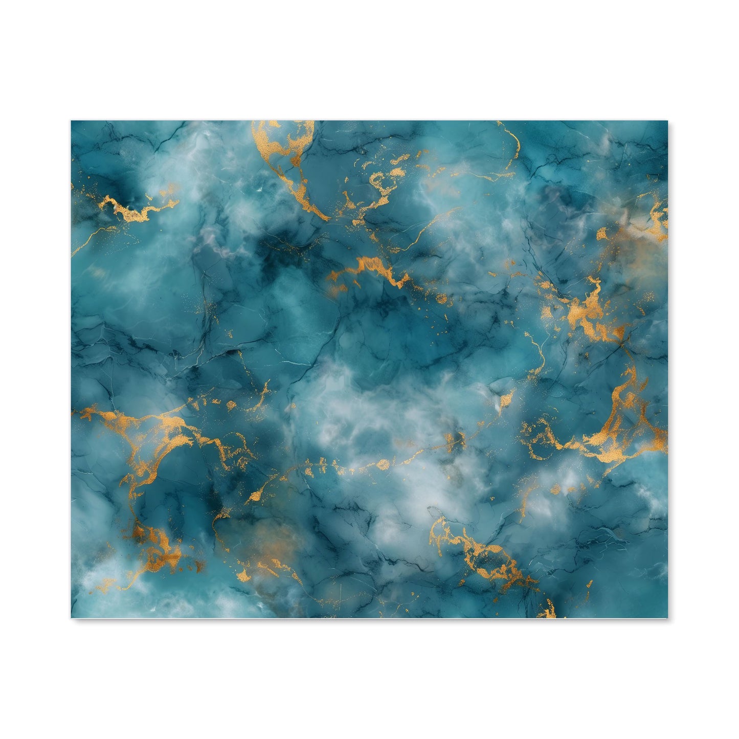 Gold And Blue Marble Effect Kitchen Splashback