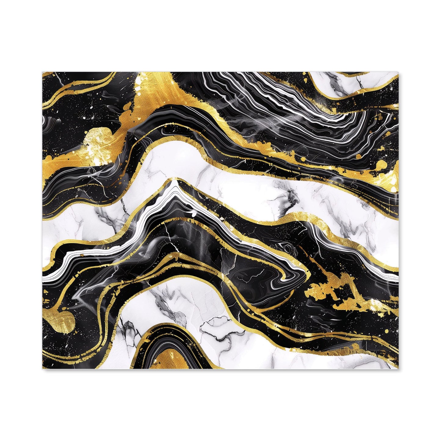 Black And Gold Marble Effect Kitchen Splashback